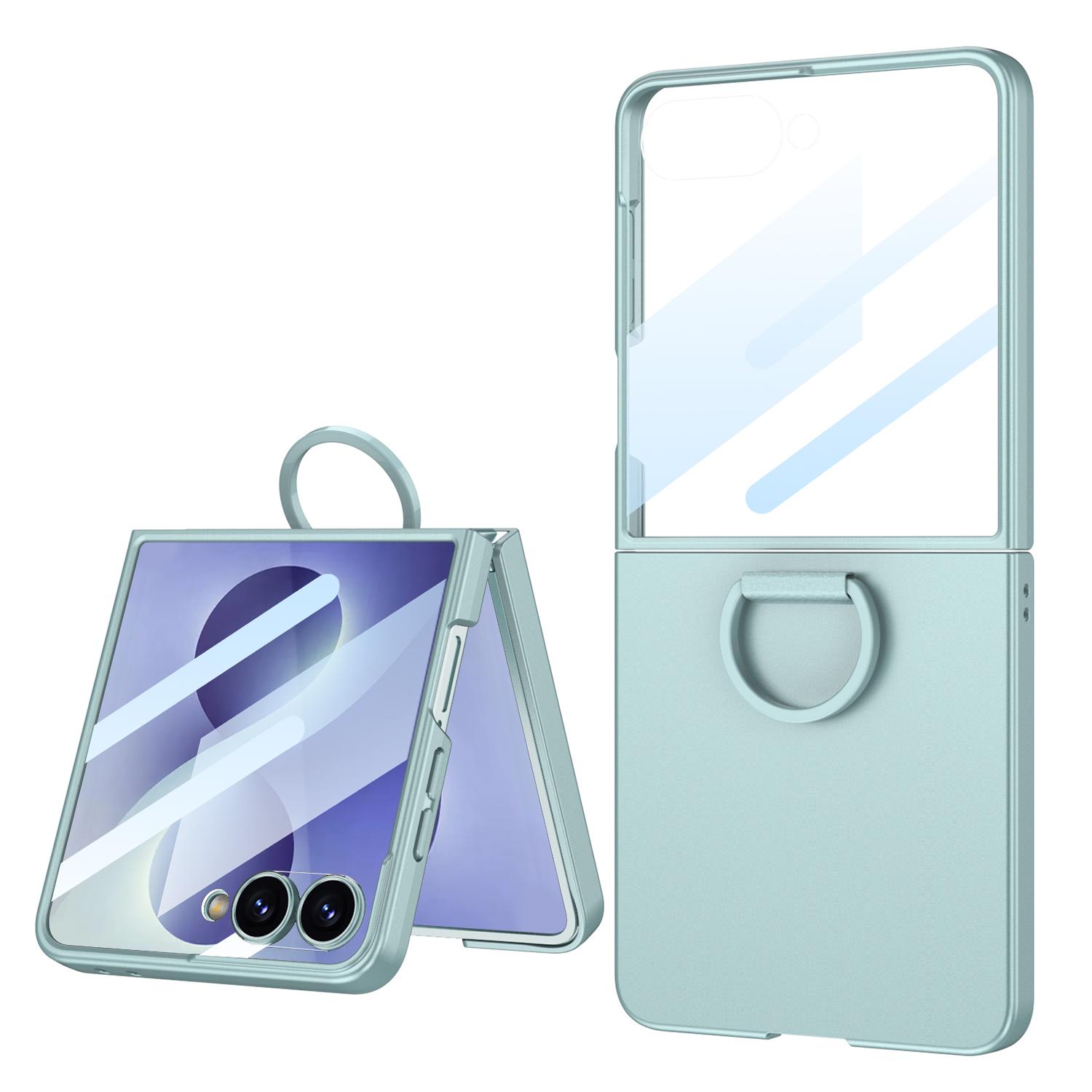 For Galaxy Z Flip8 5G GKK Integrated Ultra-thin Ring D Buckle Phone Case(Forest Green) - Shopkiz.com