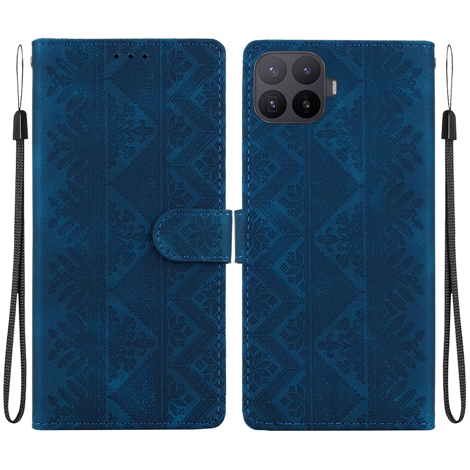For Xiaomi 17T Pro 5G Ethnic Pattern Embossed Vegan Leather Phone Case(Dark Blue) - Shopkiz.com