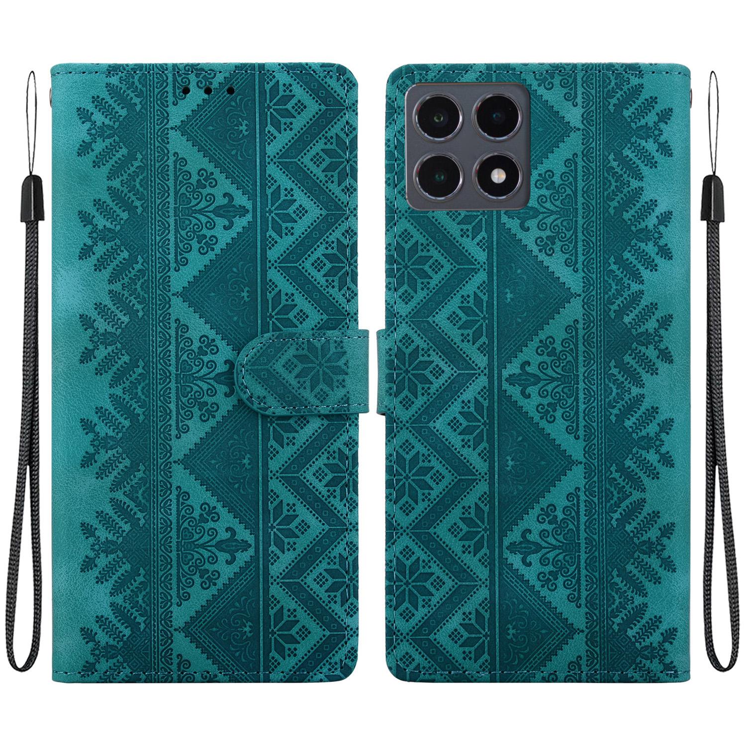 For Xiaomi 15T 5G Ethnic Pattern Embossed Vegan Leather Phone Case(Green) - Shopkiz.com
