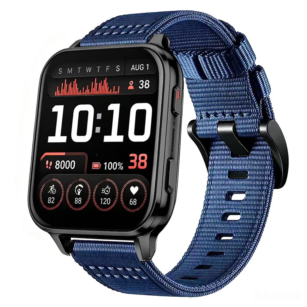 For Garmin Venu X1 Canvas Nylon Pin Buckle Watch Band(Blue) - Shopkiz.com