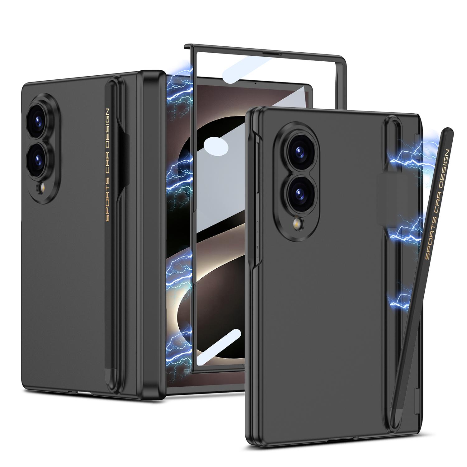 For Galaxy Z Fold8 5G GKK Magnetic Integrated Phone Case with Pen Slots, Include Pen(Black) - Shopkiz.com