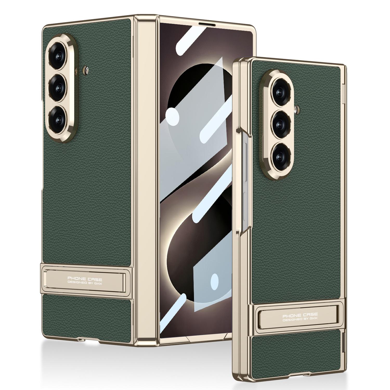 For Galaxy Z Fold8 Ultra 5G GKK Integrated Triumph Phantom Magnetic Leather Phone Case with Holder(Night Green) - Shopkiz.com