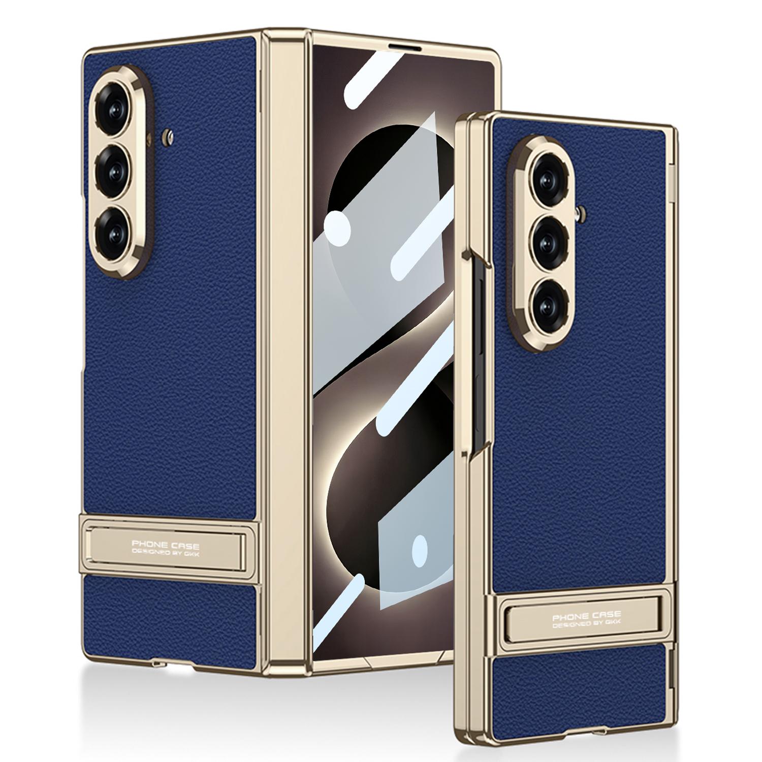 For Galaxy Z Fold8 Ultra 5G GKK Integrated Triumph Phantom Magnetic Leather Phone Case with Holder(Blue) - Shopkiz.com