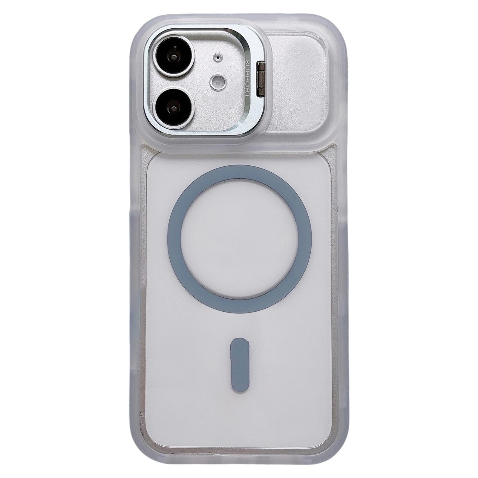 For iPhone 11 Dual-Color Magnetic Lens Holder Phone Case(Blue) - Shopkiz.com