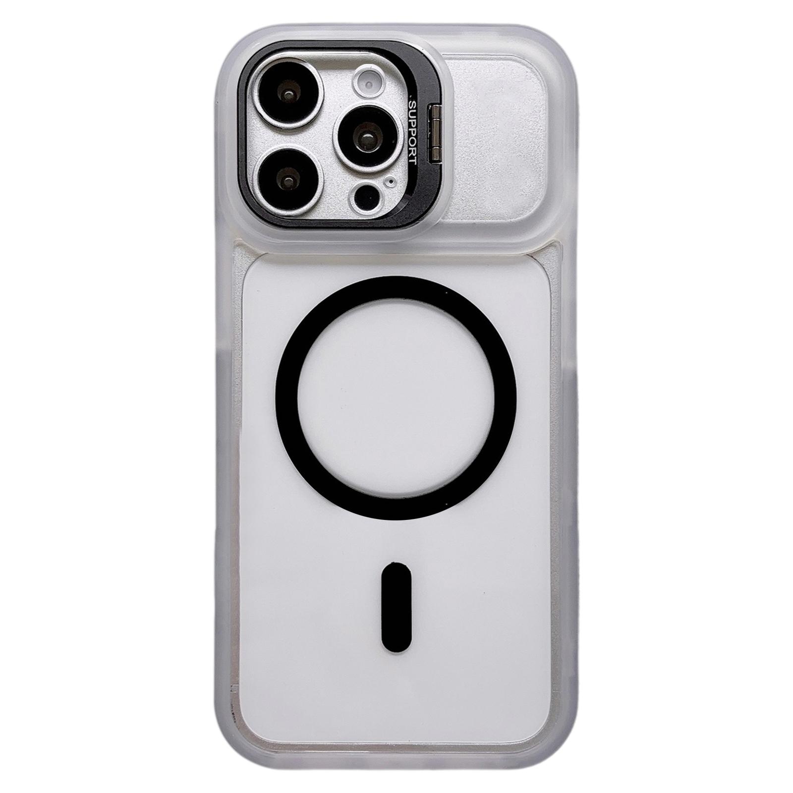 For iPhone 13 Pro Max Dual-Color Magnetic Lens Holder Phone Case(Black) - Shopkiz.com