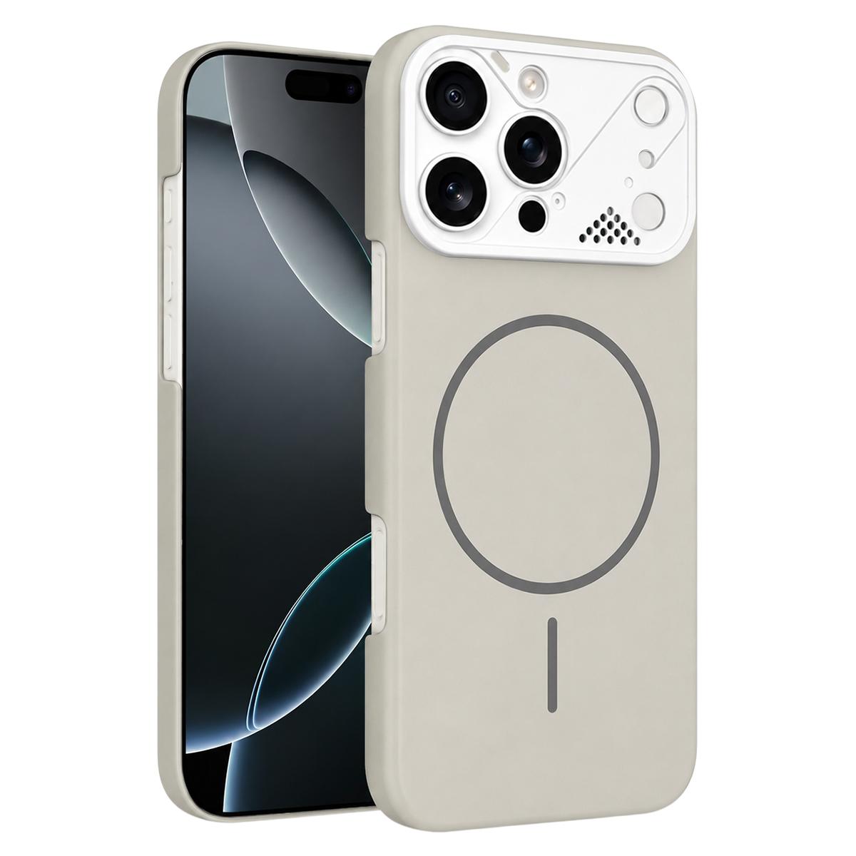 For iPhone 16 Pro Ultra-thin Gold Armor PC Magnetic Phone Case(Peak) - Shopkiz.com