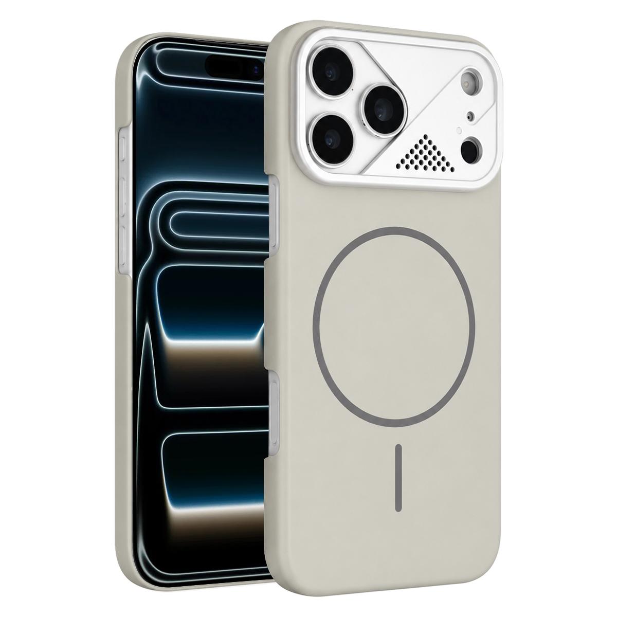 For iPhone 17 Pro Max Ultra-thin Gold Armor PC Magnetic Phone Case(Peak) - Shopkiz.com