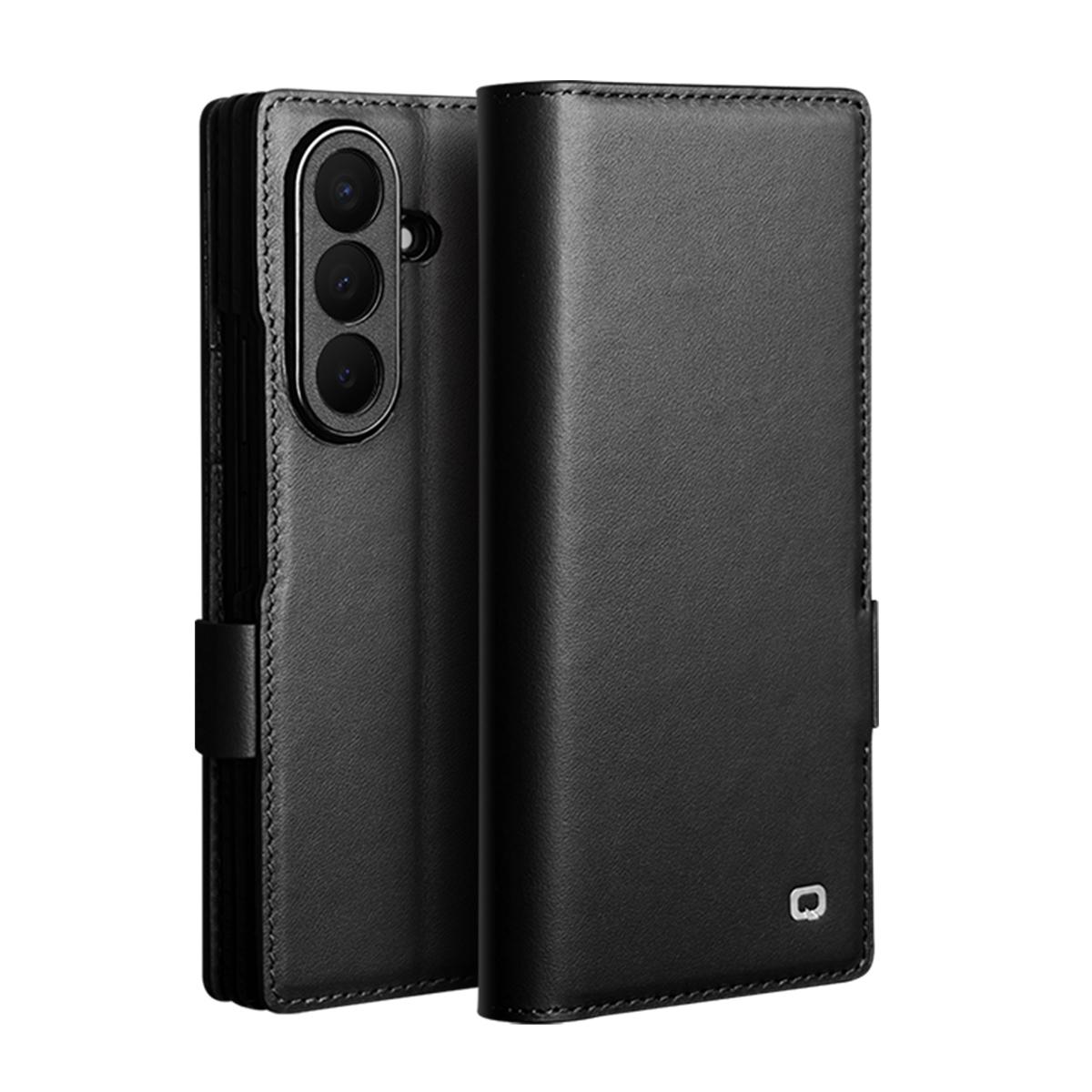 For Galaxy Z Fold8 Ultra 5G QIALINO Classic Gen2 Genuine Leather Phone Case(Black) - Shopkiz.com