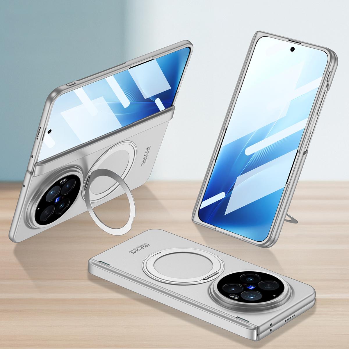 For vivo X Fold6 5G GKK Integrated Magnetic All-Inclusive Phone Case with Rotating Holder(Silver) - Shopkiz.com