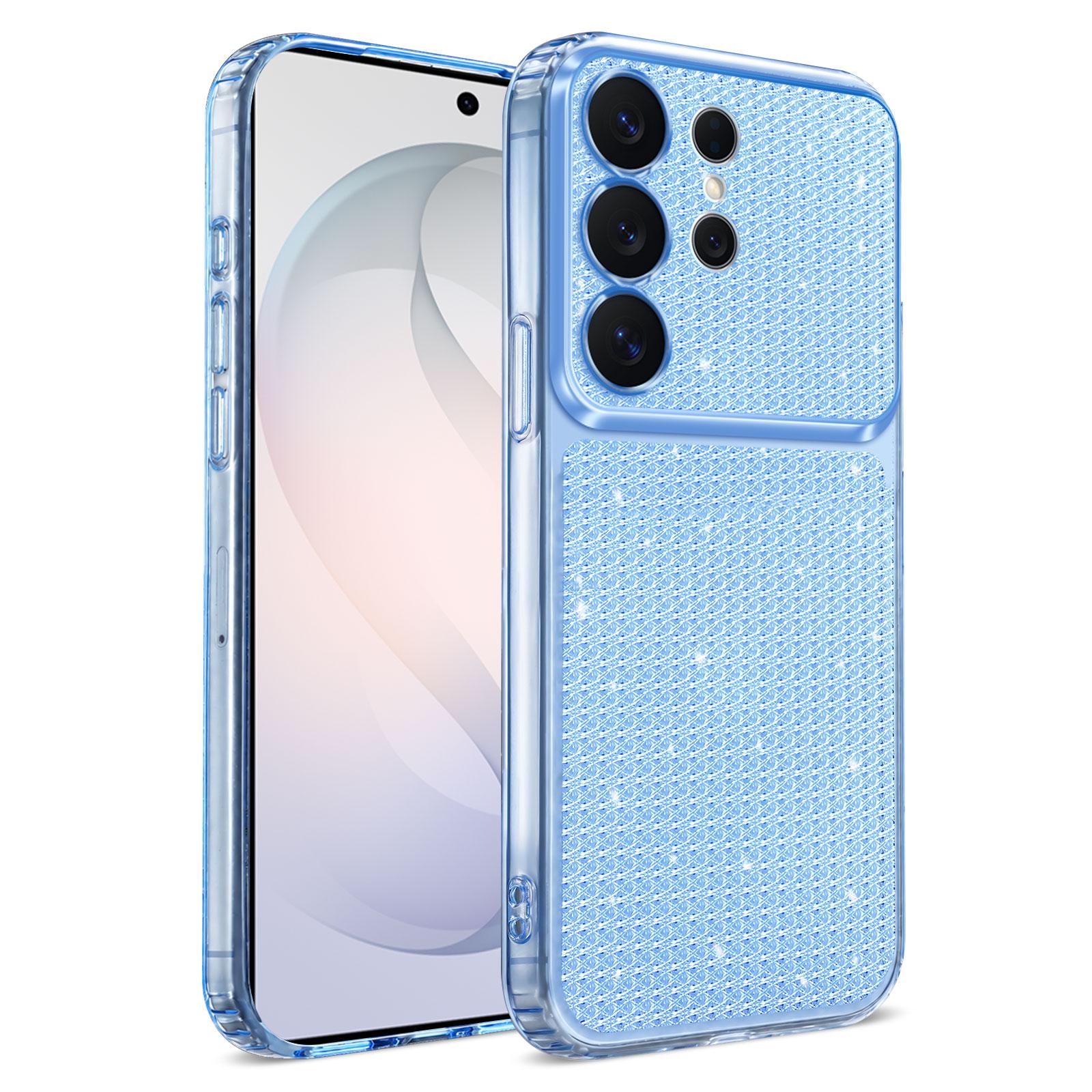 For Galaxy S24 Ultra 5G Sparkling Diamond Glitter Airbag Phone Case(Blue) - Shopkiz.com