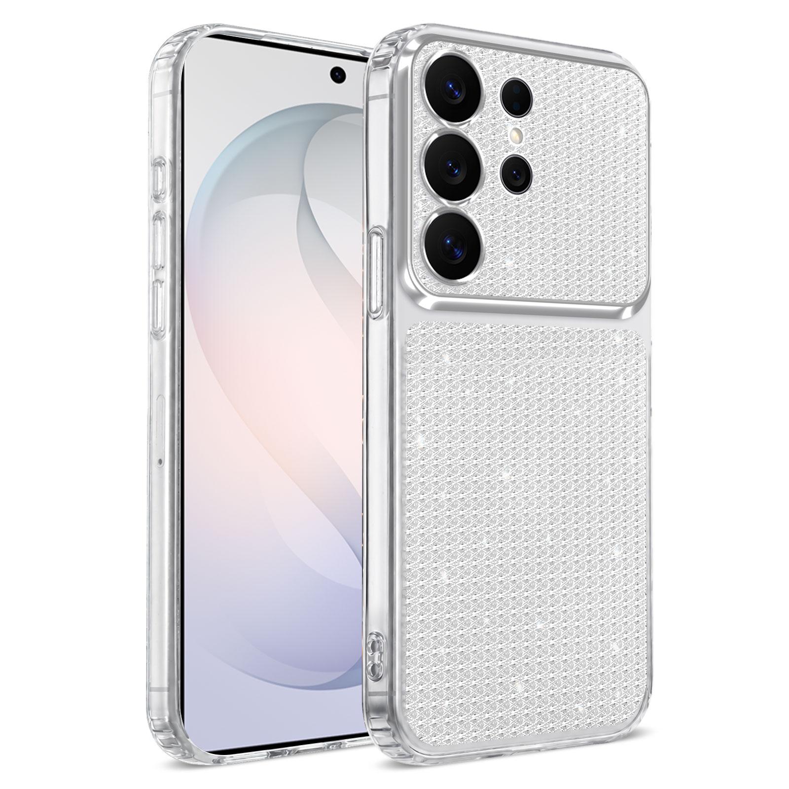 For Galaxy S23 Ultra 5G Sparkling Diamond Glitter Airbag Phone Case(White) - Shopkiz.com