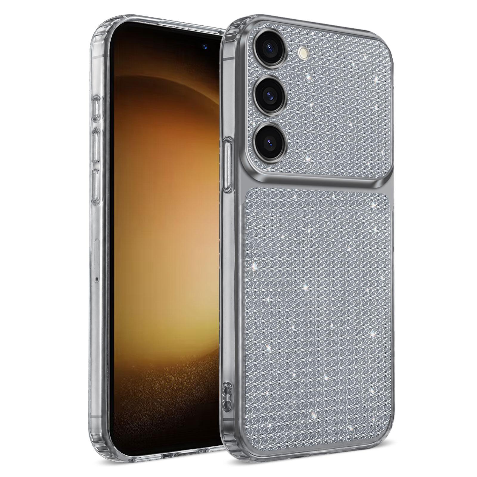 For Galaxy S23+ 5G Sparkling Diamond Glitter Airbag Phone Case(Black) - Shopkiz.com