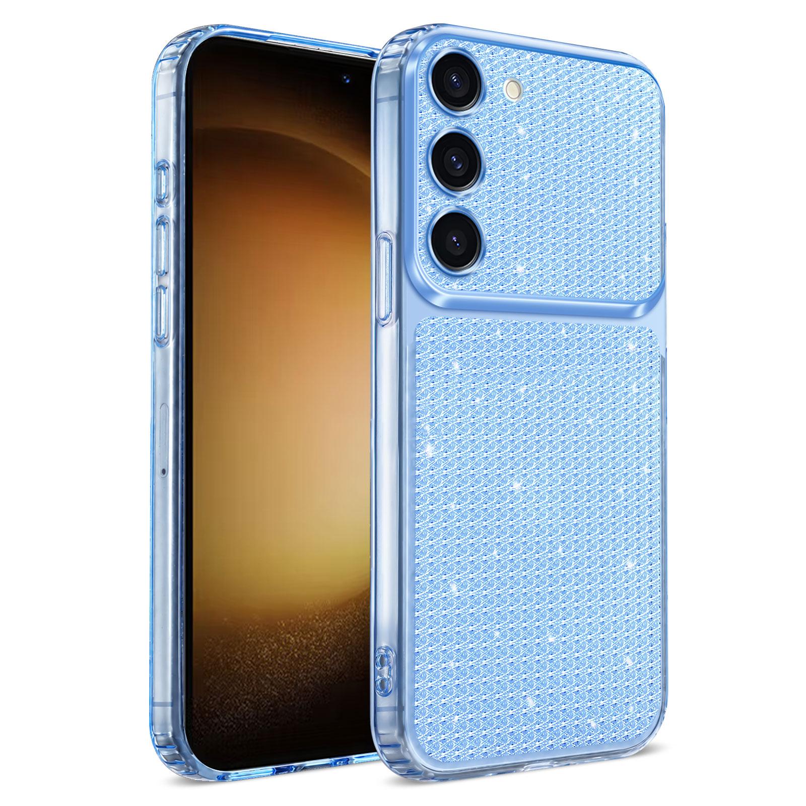 For Galaxy S23+ 5G Sparkling Diamond Glitter Airbag Phone Case(Blue) - Shopkiz.com
