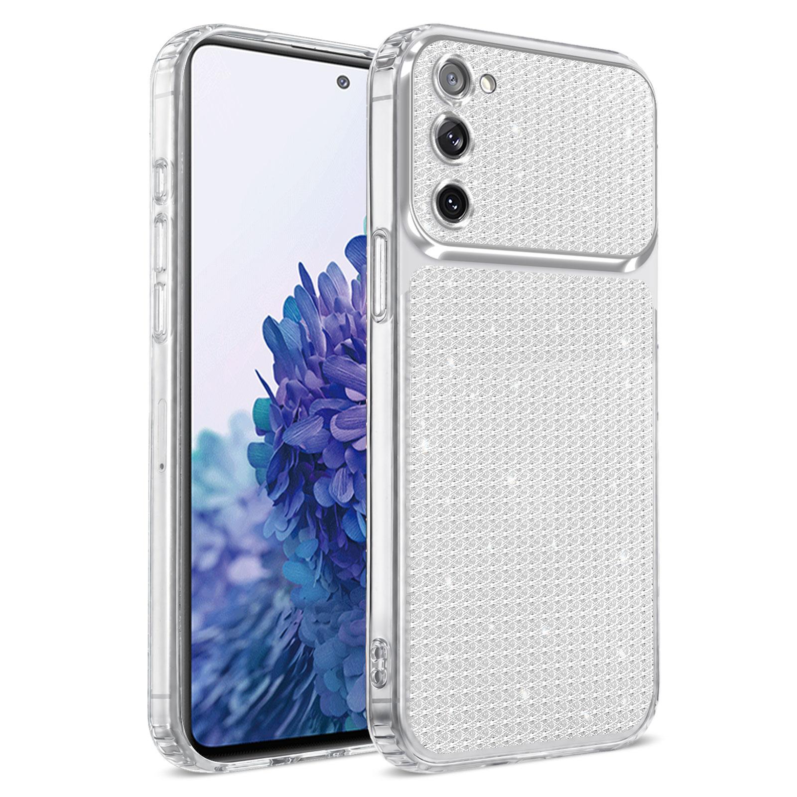 For Galaxy S20 FE 2022 / S20 FE Sparkling Diamond Glitter Airbag Phone Case(White) - Shopkiz.com