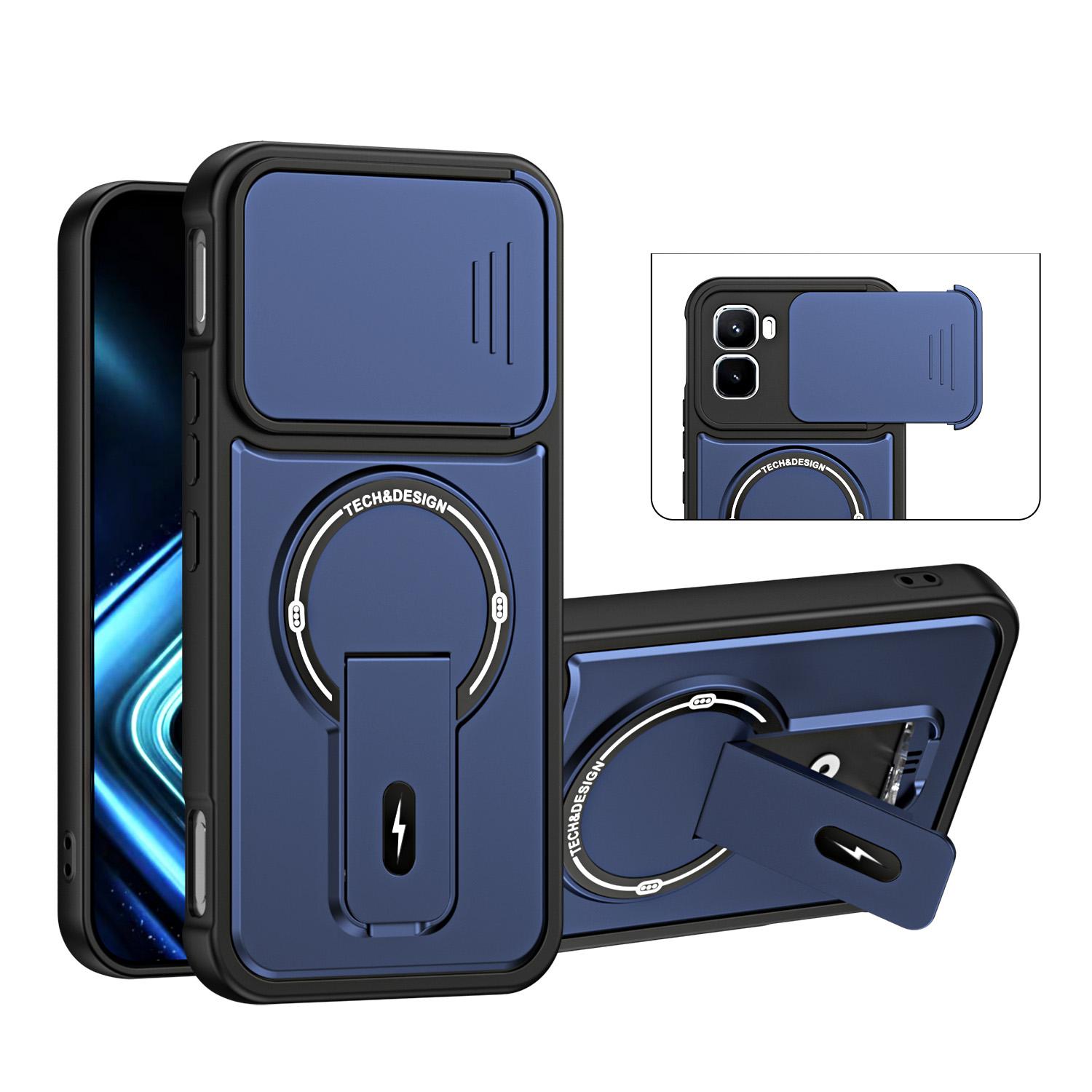 For Infinix GT 50 Pro Sliding Camshield Holder Magnetic Phone Case(Blue) - Shopkiz.com