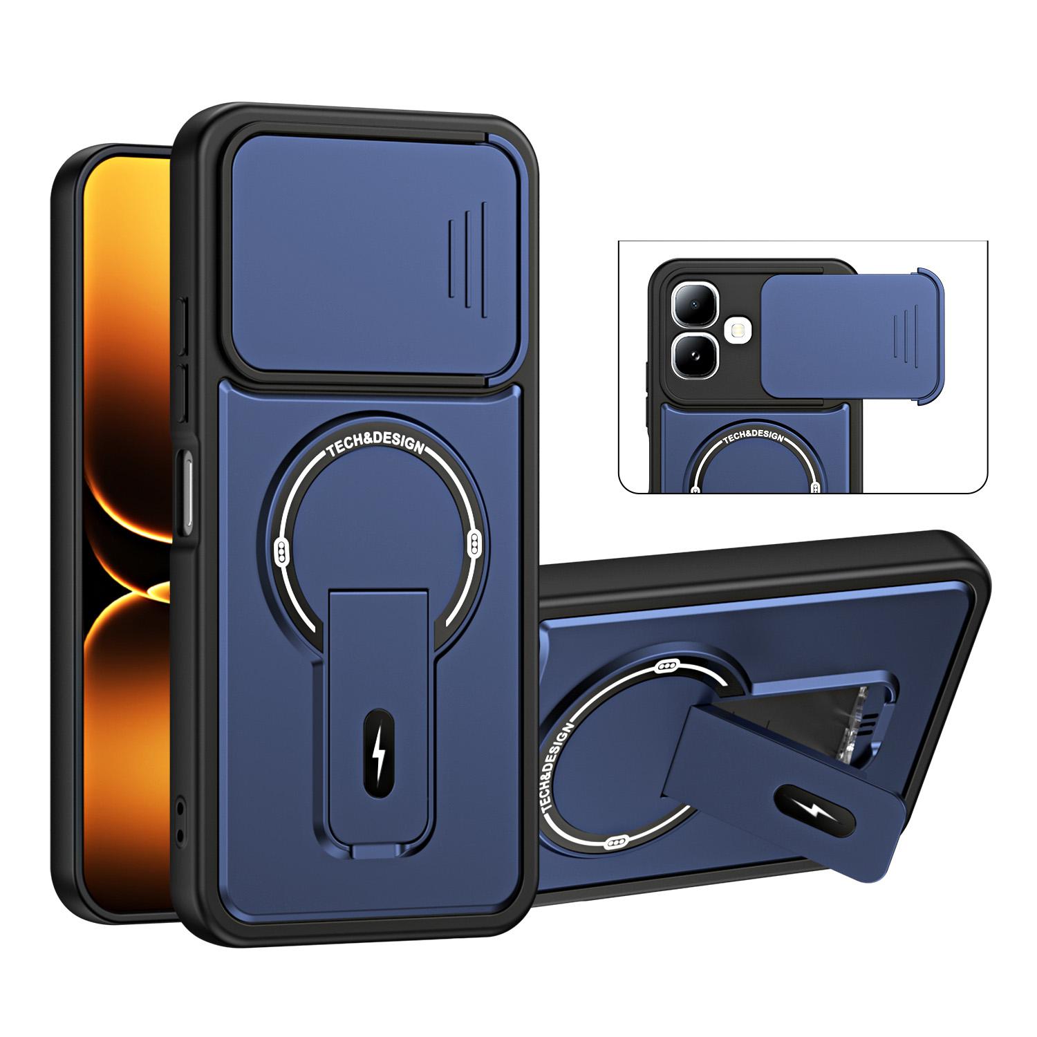 For Infinix Smart 20 4G Sliding Camshield Holder Magnetic Phone Case(Blue) - Shopkiz.com