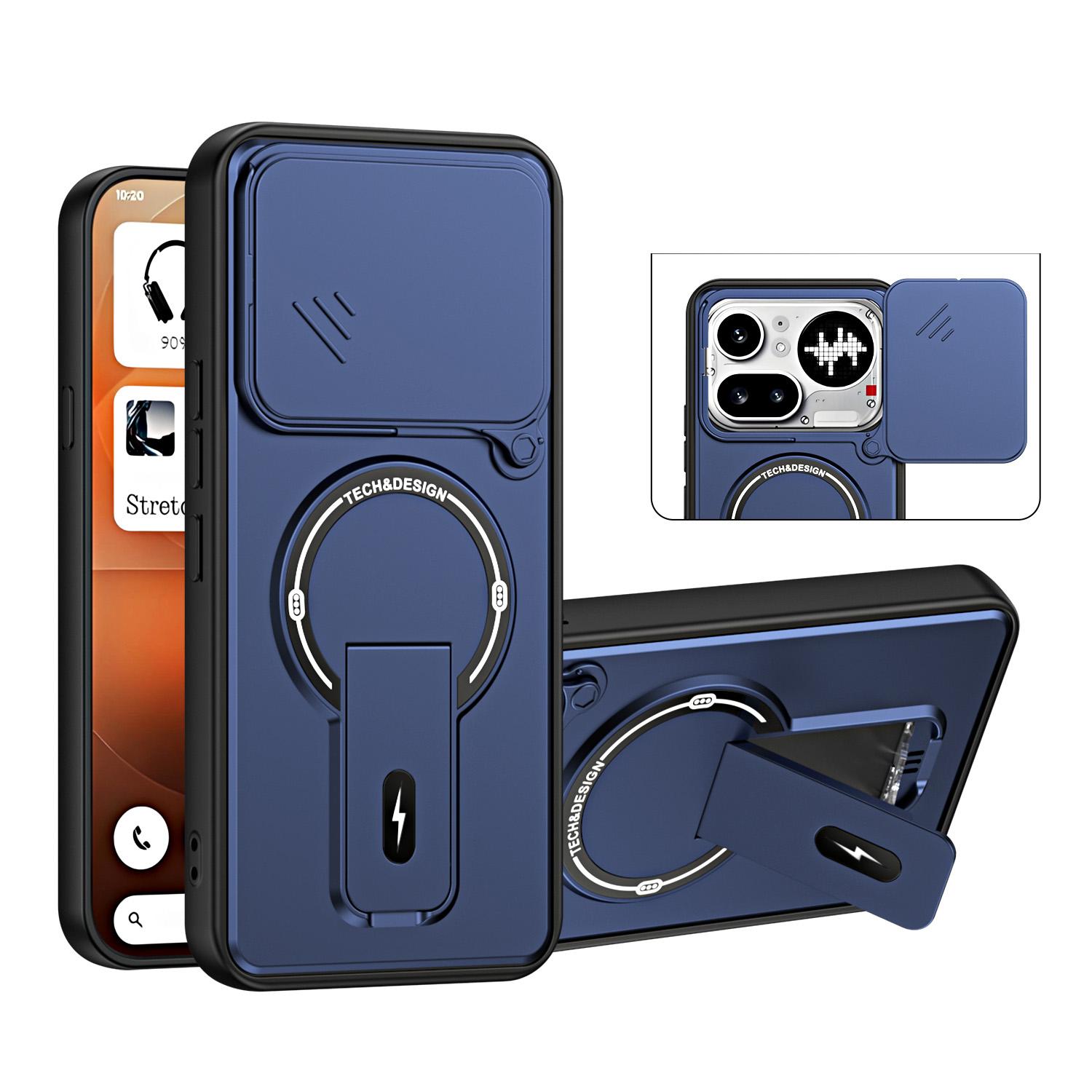 For Nothing Phone 4a Pro Sliding Camshield Holder Magnetic Phone Case(Blue) - Shopkiz.com