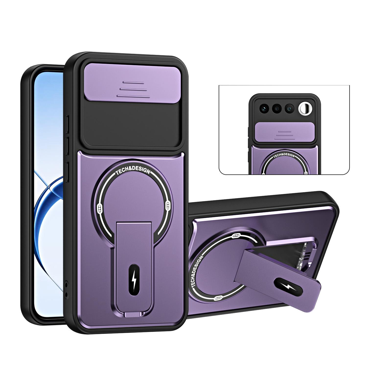 For Realme 16 5G Sliding Camshield Holder Magnetic Phone Case(Purple) - Shopkiz.com