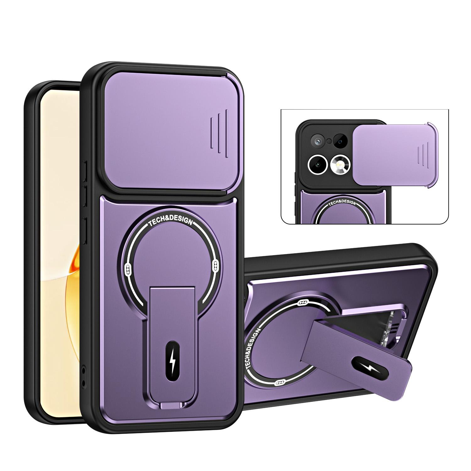 For Realme 16 Pro 5G Sliding Camshield Holder Magnetic Phone Case(Purple) - Shopkiz.com
