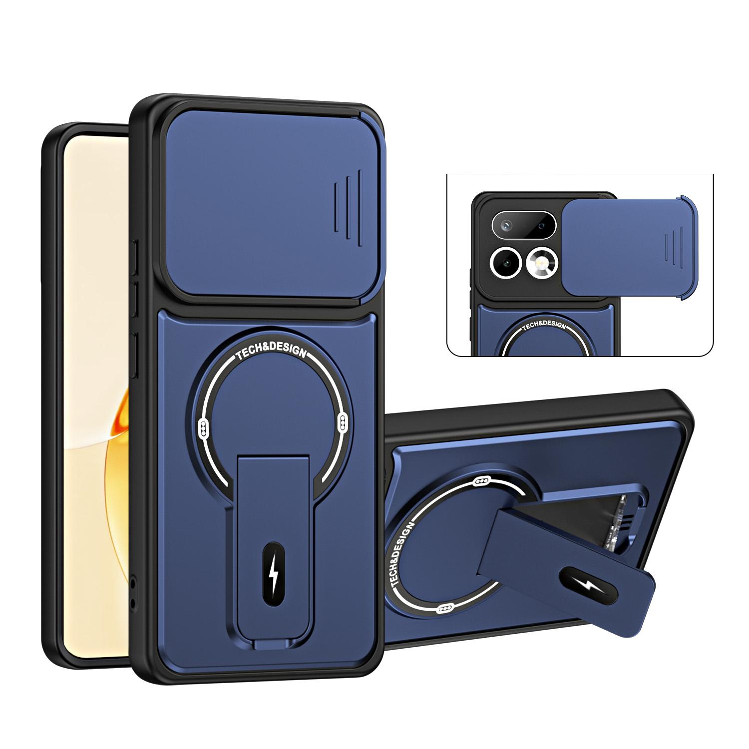 For Realme 16 Pro+ 5G Sliding Camshield Holder Magnetic Phone Case(Blue) - Shopkiz.com