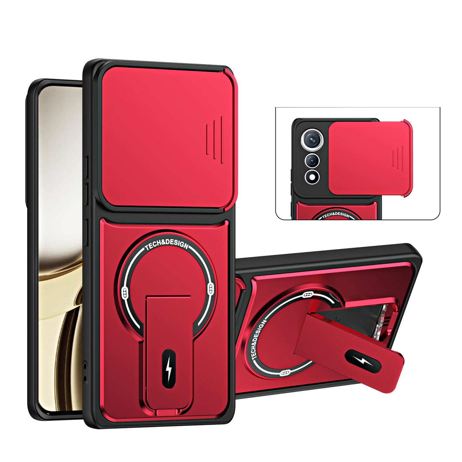 For Tecno Pova Curve 5G Sliding Camshield Holder Magnetic Phone Case(Red) - Shopkiz.com