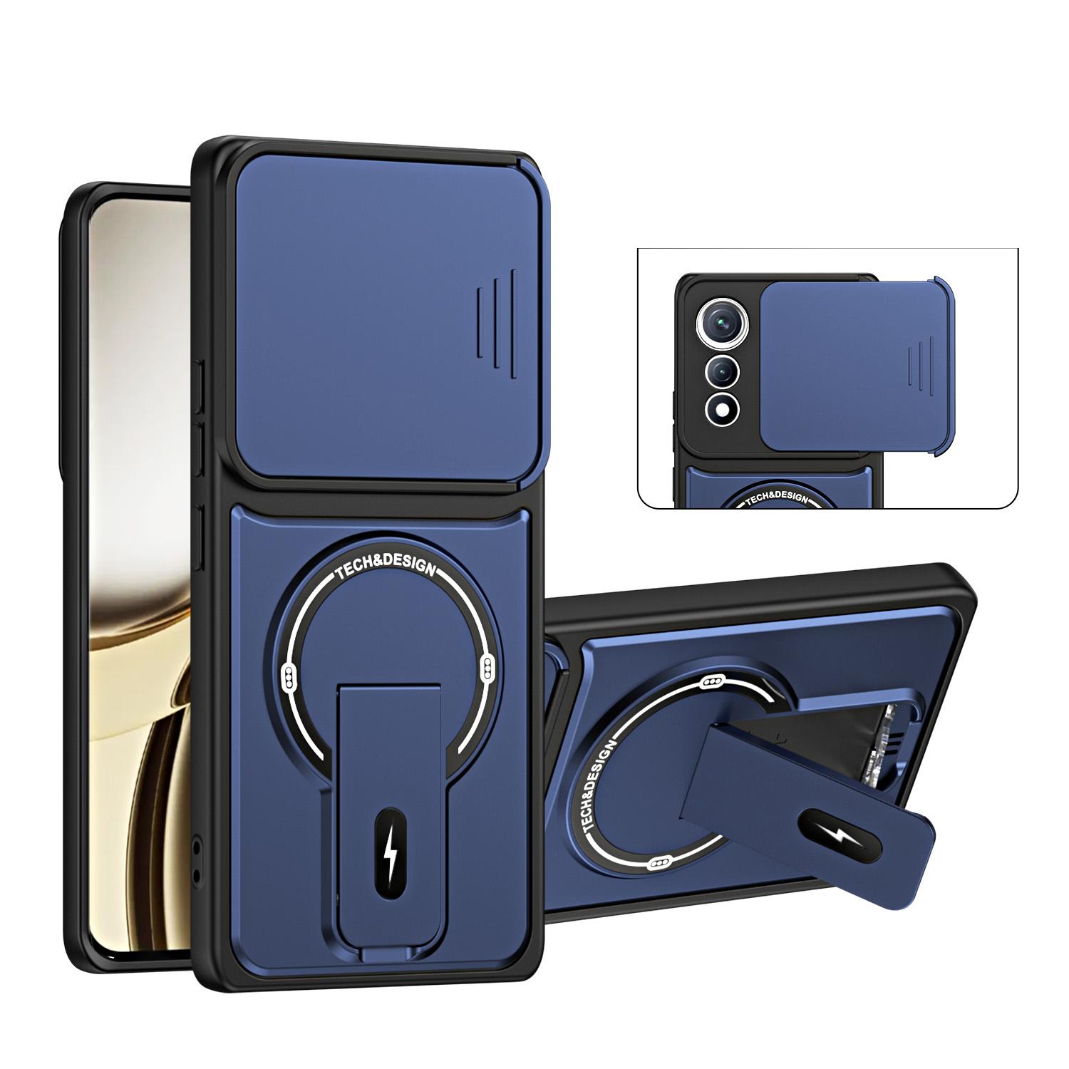 For Tecno Pova Curve 5G Sliding Camshield Holder Magnetic Phone Case(Blue) - Shopkiz.com