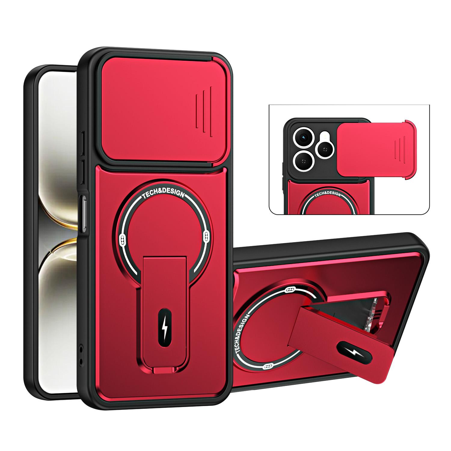 For Tecno Spark 40 4G Sliding Camshield Holder Magnetic Phone Case(Red) - Shopkiz.com