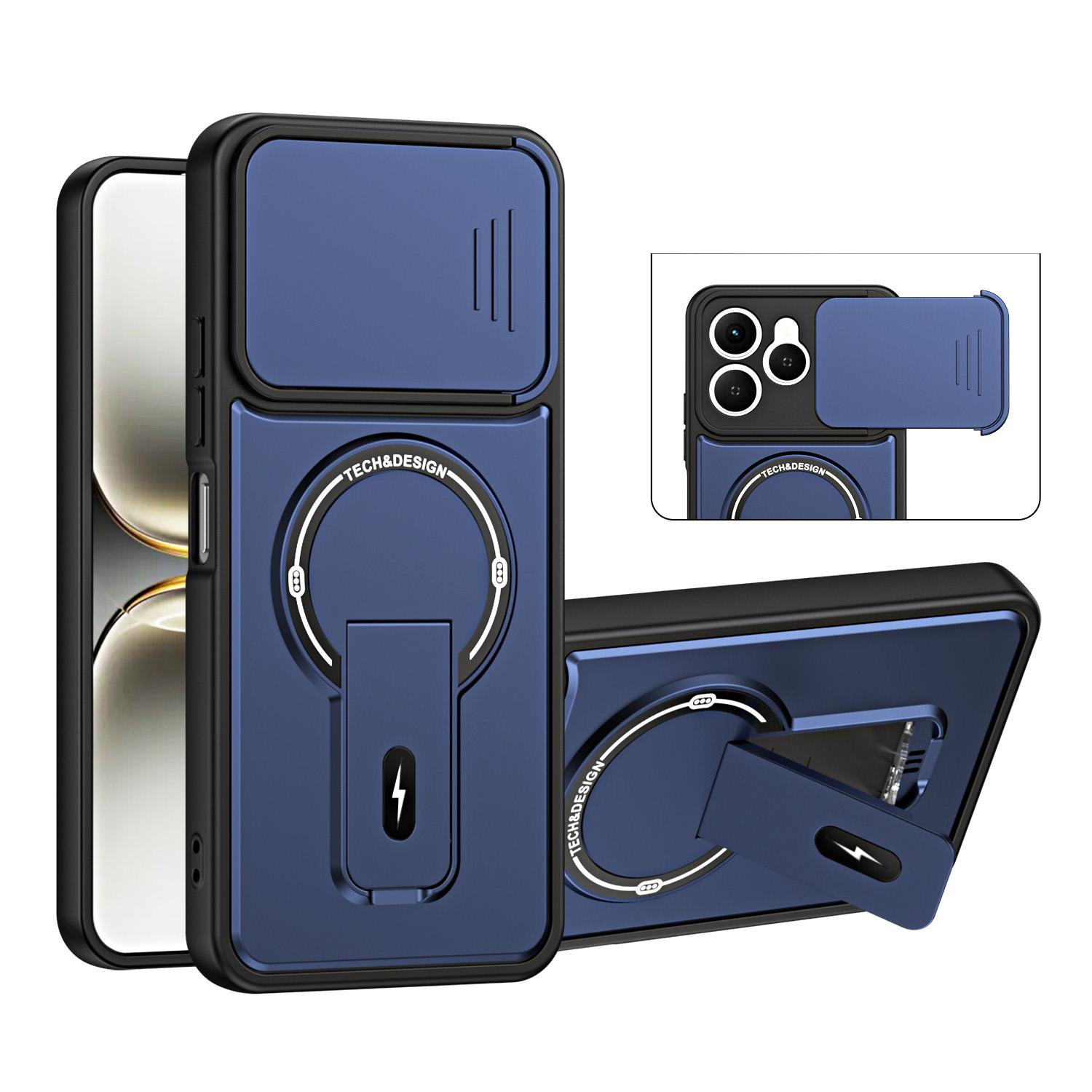 For Tecno Spark 40 4G Sliding Camshield Holder Magnetic Phone Case(Blue) - Shopkiz.com