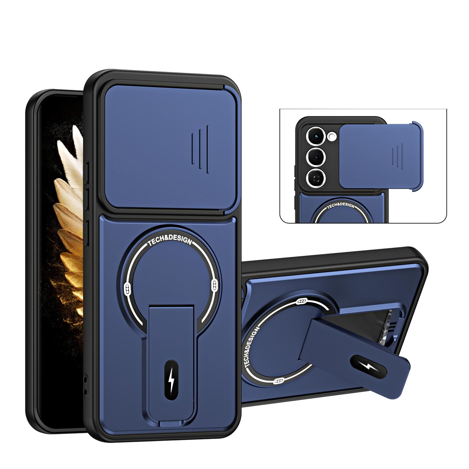 For Tecno Spark 40 Pro Sliding Camshield Holder Magnetic Phone Case(Blue) - Shopkiz.com