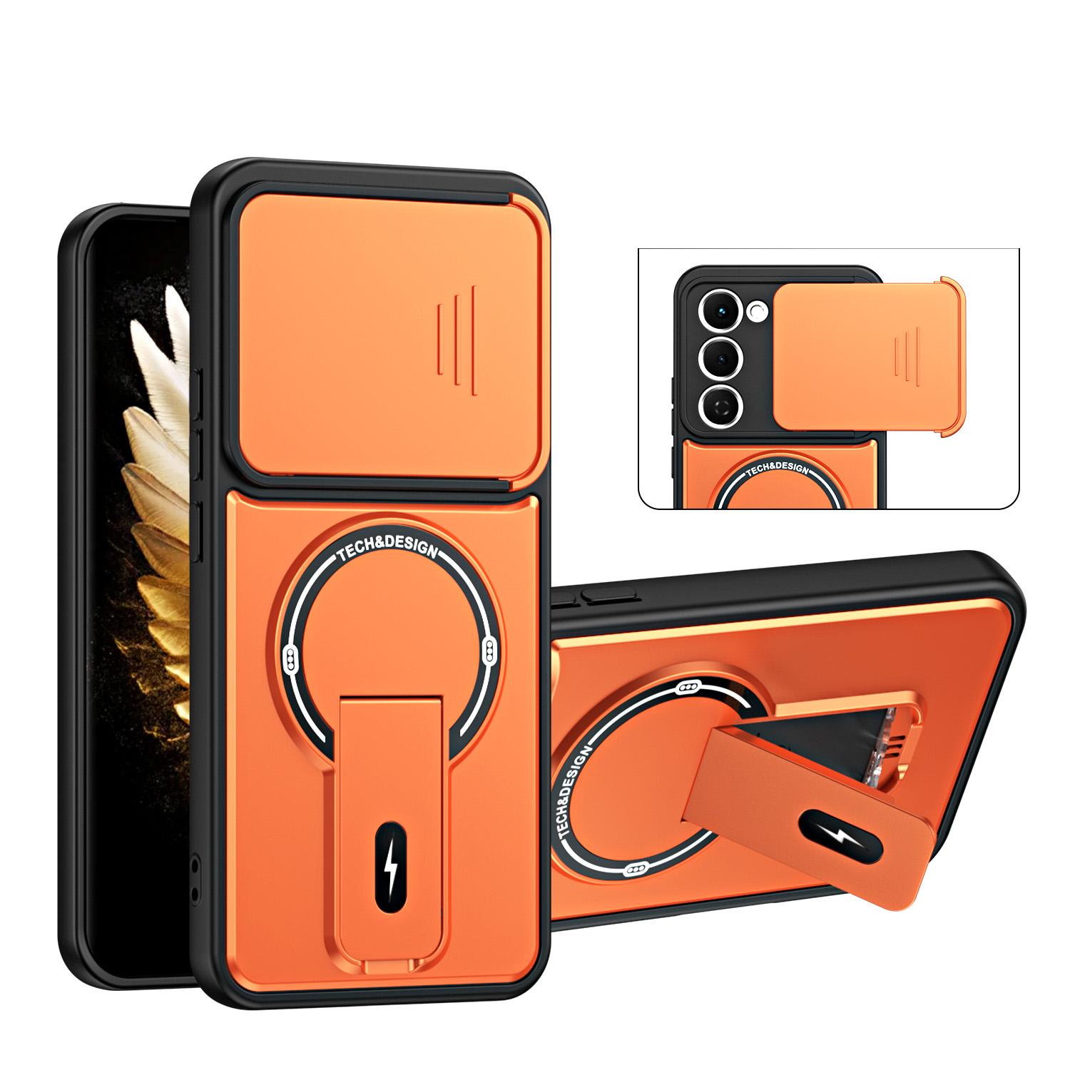 For Tecno Spark 40 Pro+ 4G Sliding Camshield Holder Magnetic Phone Case(Orange) - Shopkiz.com