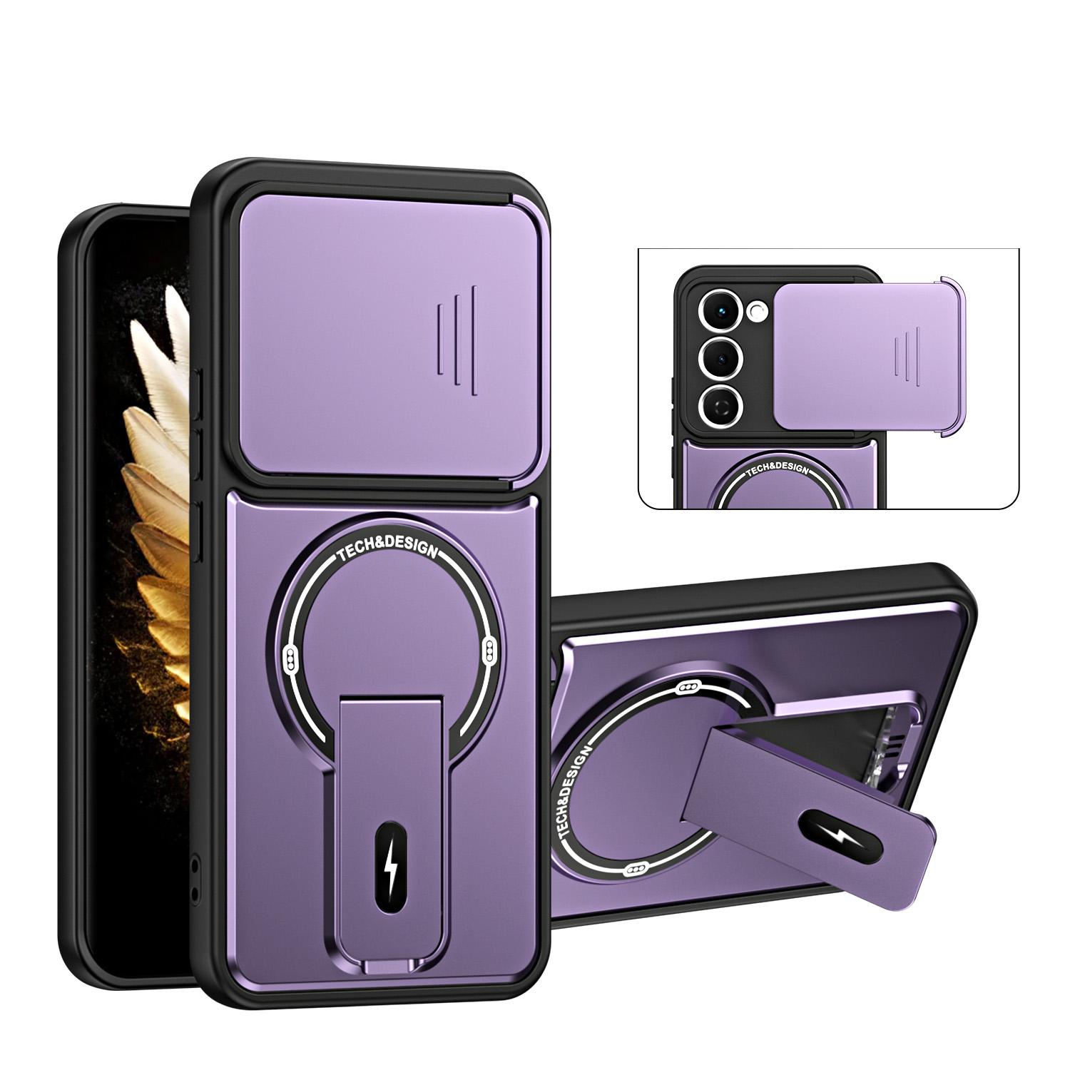 For Tecno Spark 40 Pro+ 4G Sliding Camshield Holder Magnetic Phone Case(Purple) - Shopkiz.com