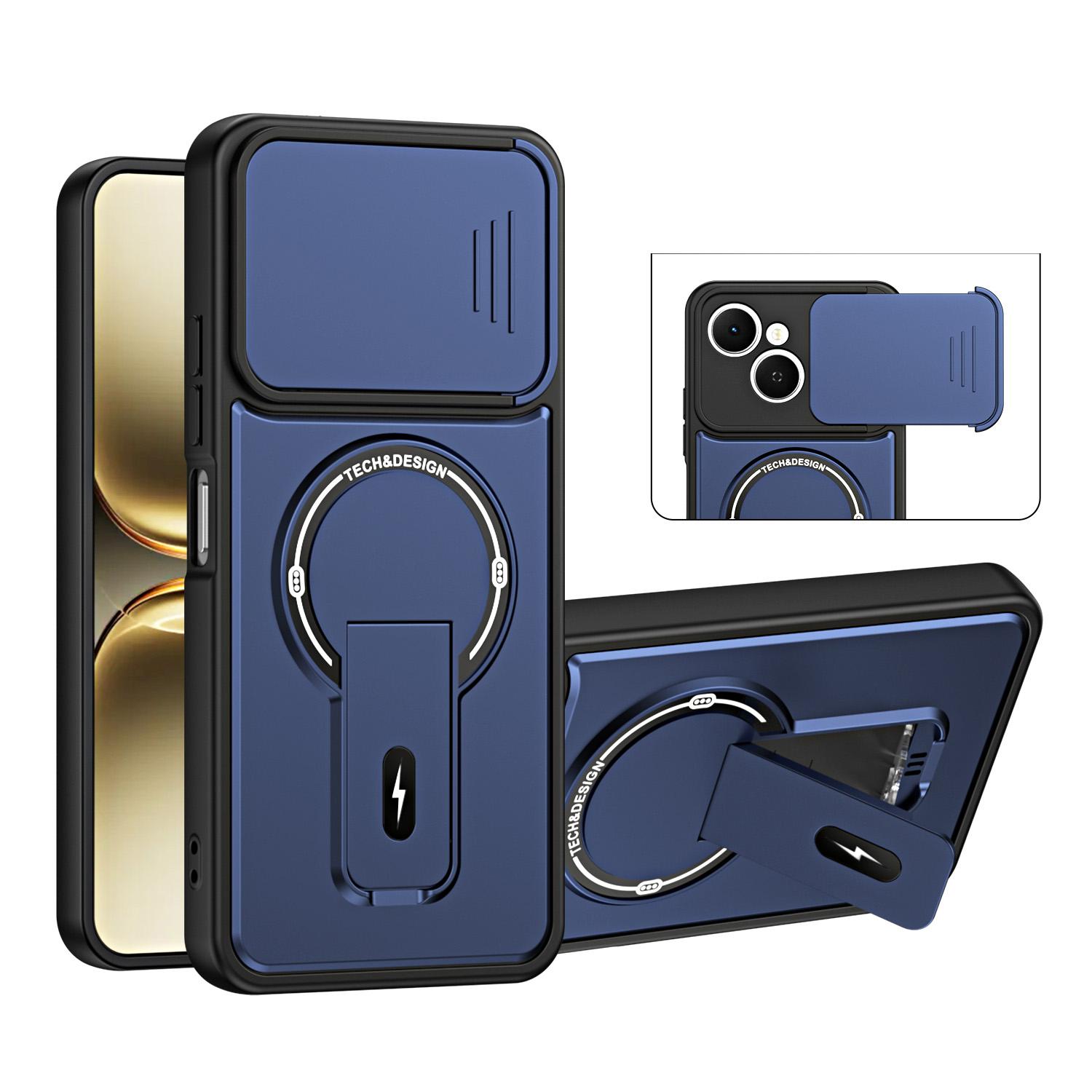 For Tecno Spark 40C Sliding Camshield Holder Magnetic Phone Case(Blue) - Shopkiz.com