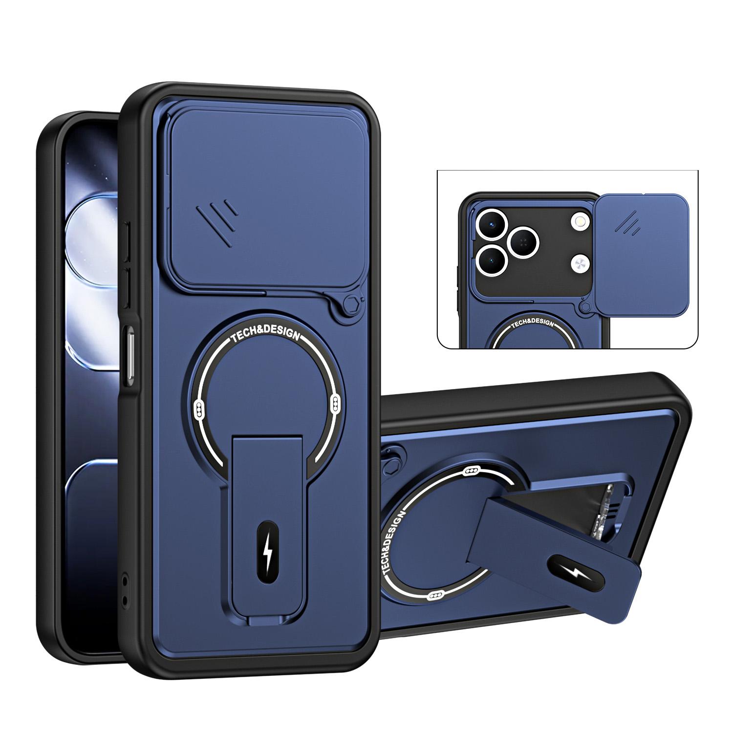 For Tecno Spark 50 4G Sliding Camshield Holder Magnetic Phone Case(Blue) - Shopkiz.com