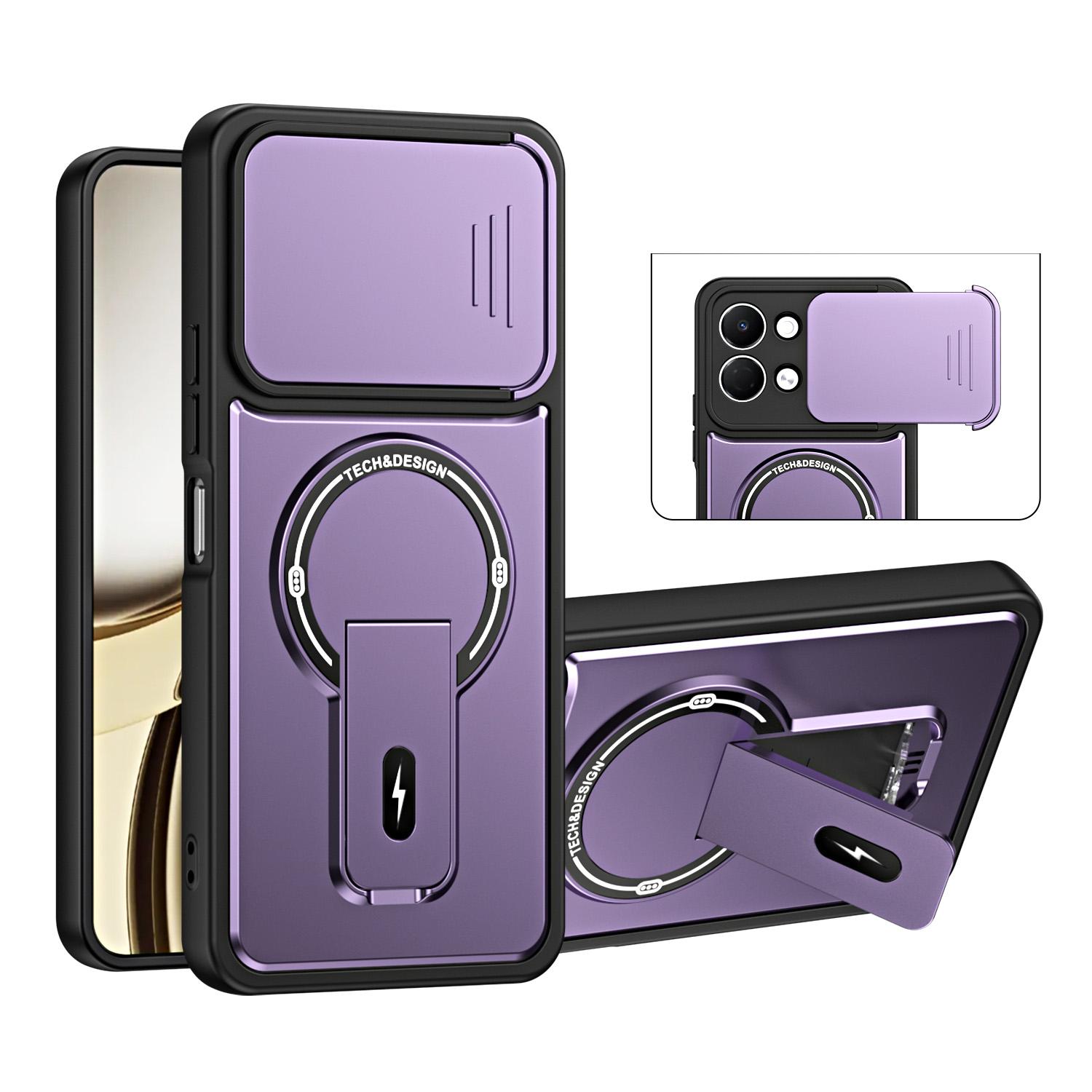 For Tecno Pop 20 / Spark Go 3 Sliding Camshield Holder Magnetic Phone Case(Purple) - Shopkiz.com