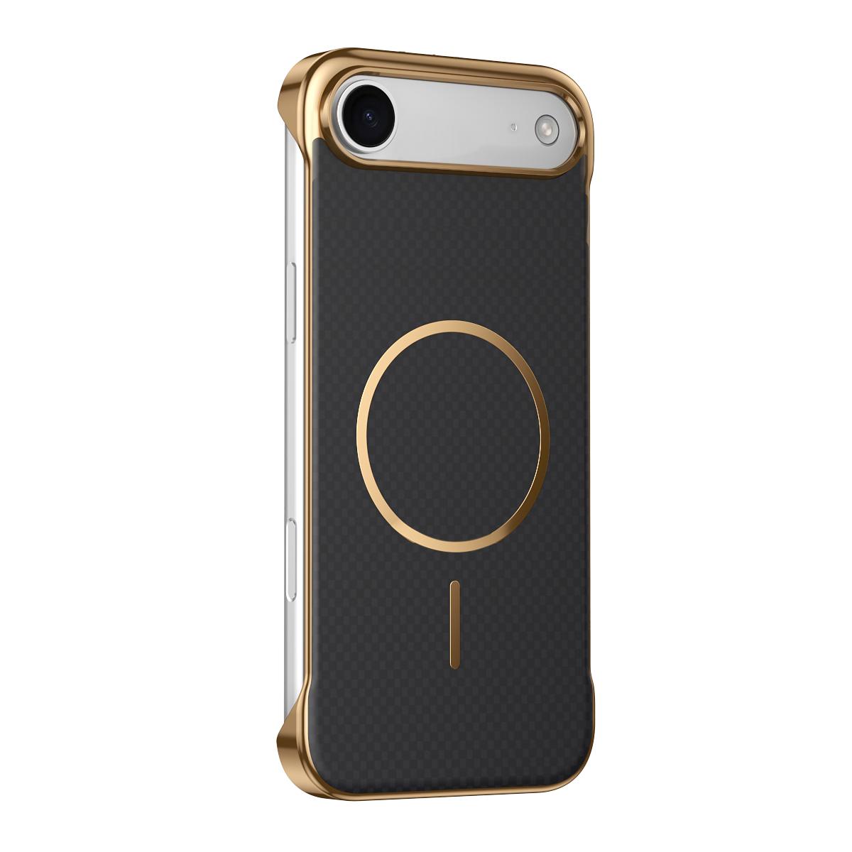 For iPhone Air Borderless Kevlar Texture Electroplated Magnetic Phone Case(Black) - Shopkiz.com