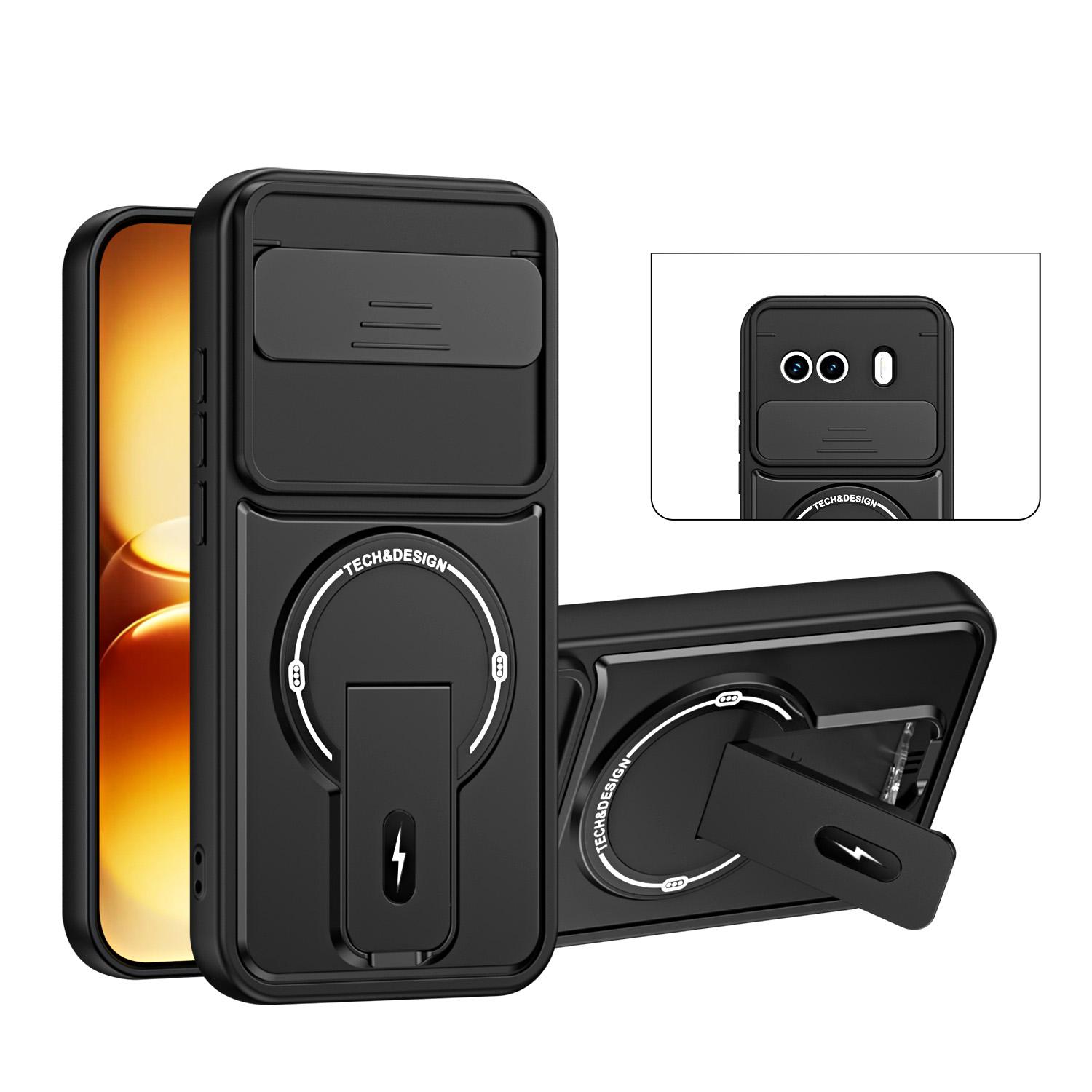 For vivo iQOO 15R 5G / Z11 Turbo Sliding Camshield Holder Magnetic Phone Case(Black) - Shopkiz.com