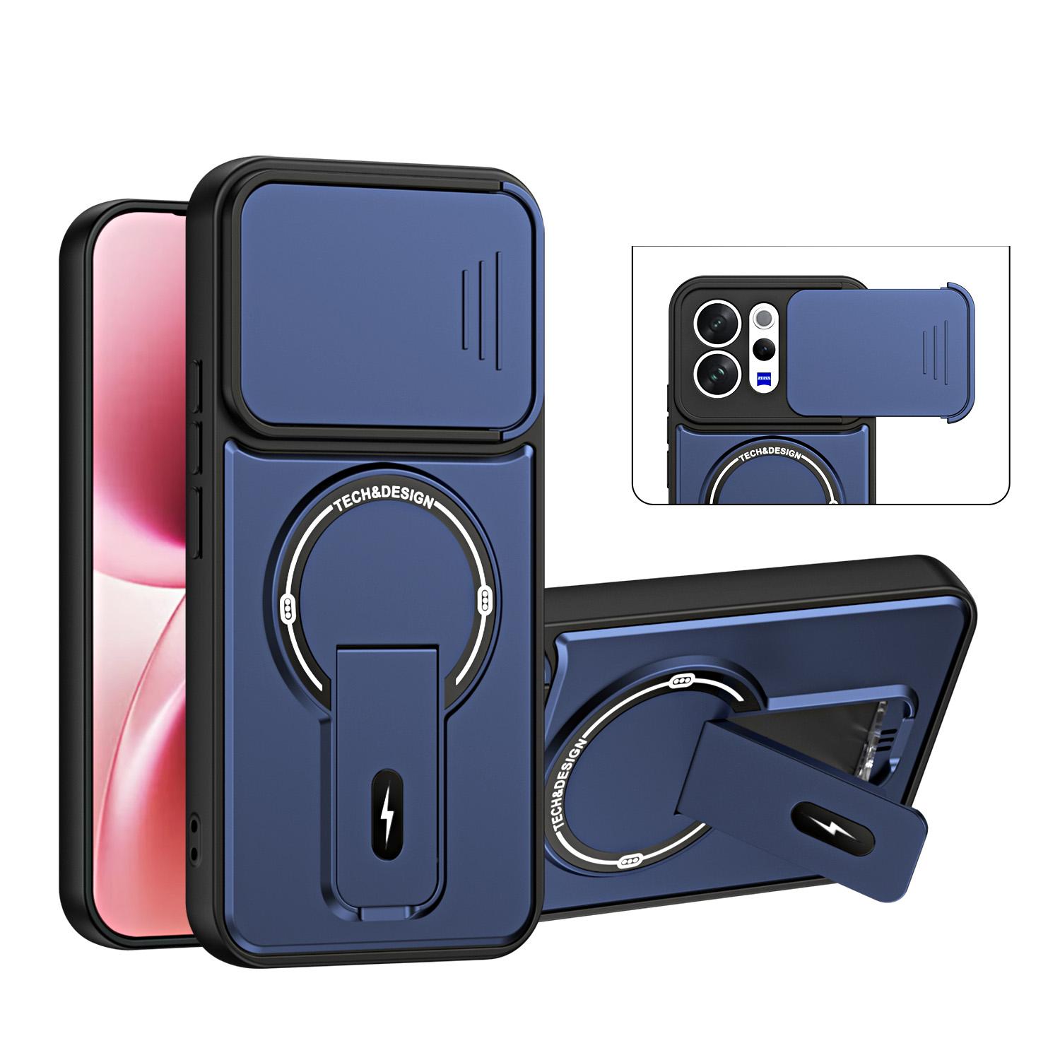 For vivo V70 Global / S50 5G / V70 Lite Sliding Camshield Holder Magnetic Phone Case(Blue) - Shopkiz.com