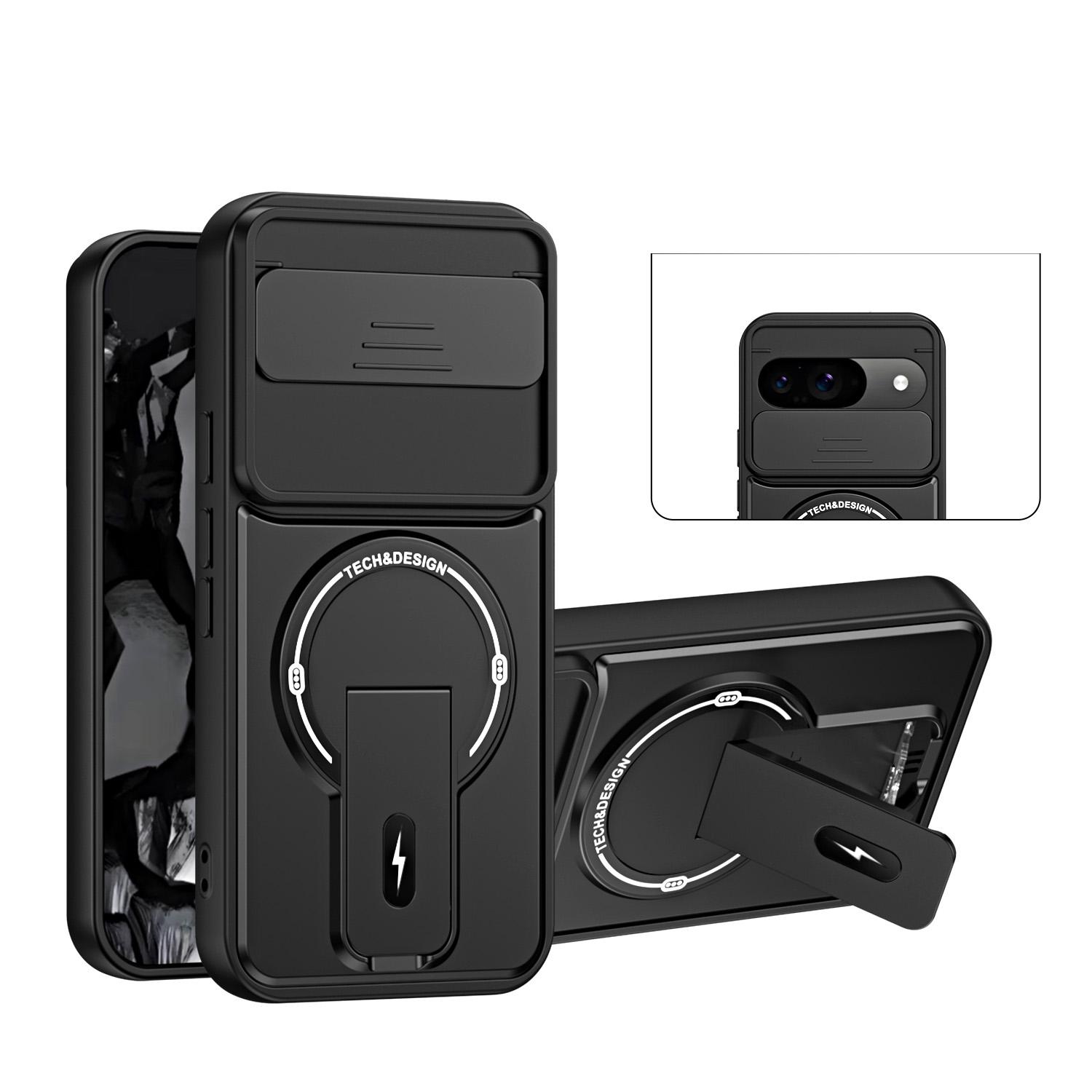 For Google Pixel 9 / 9 Pro Sliding Camshield Holder Magnetic Phone Case(Black) - Shopkiz.com