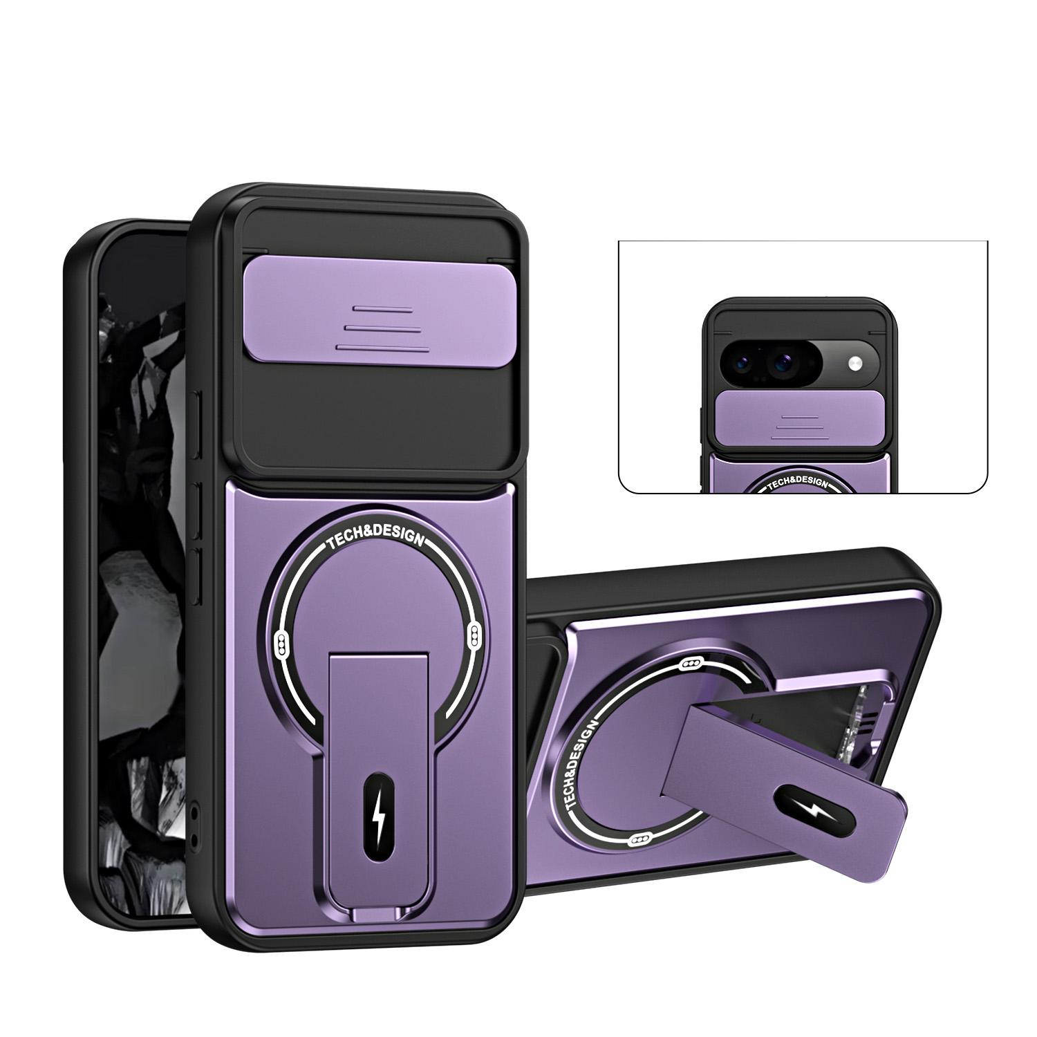For Google Pixel 9 / 9 Pro Sliding Camshield Holder Magnetic Phone Case(Purple) - Shopkiz.com