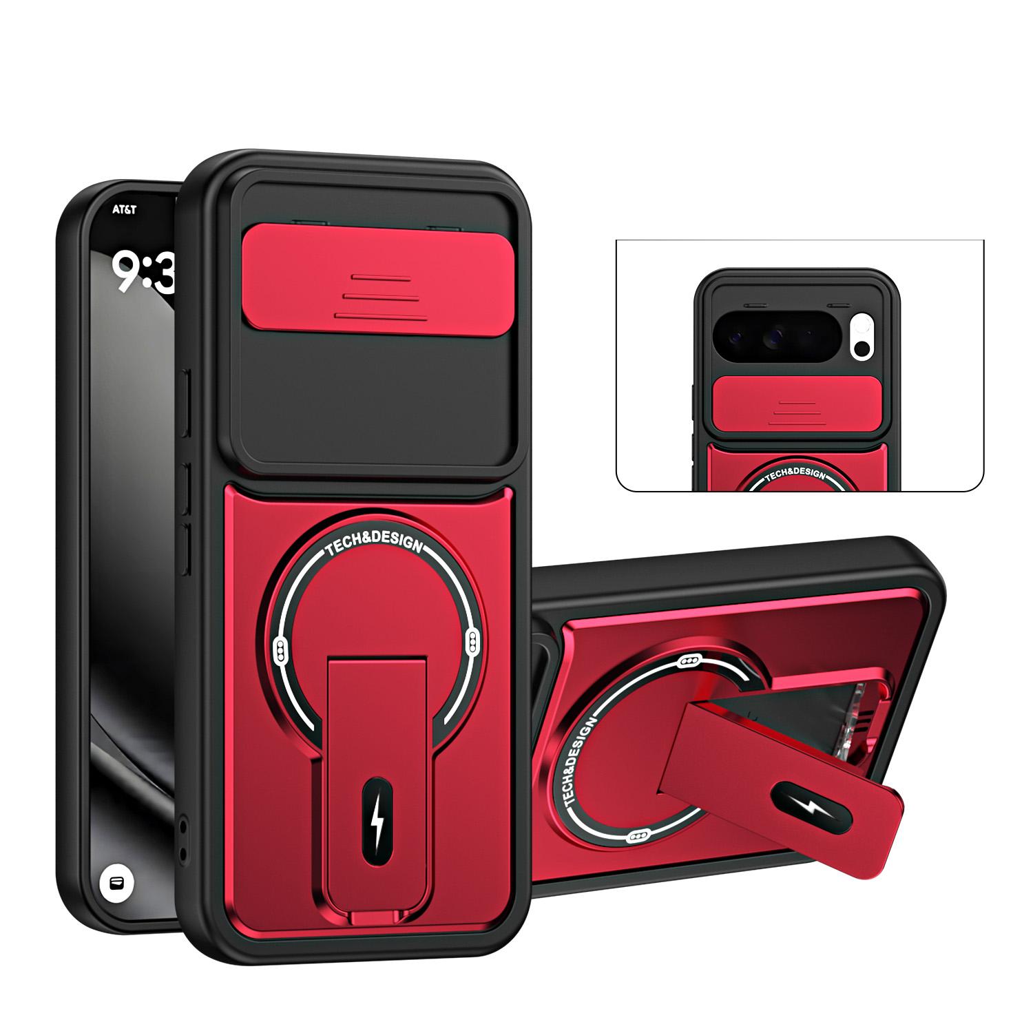 For Google Pixel 10 Pro XL Sliding Camshield Holder Magnetic Phone Case(Red) - Shopkiz.com