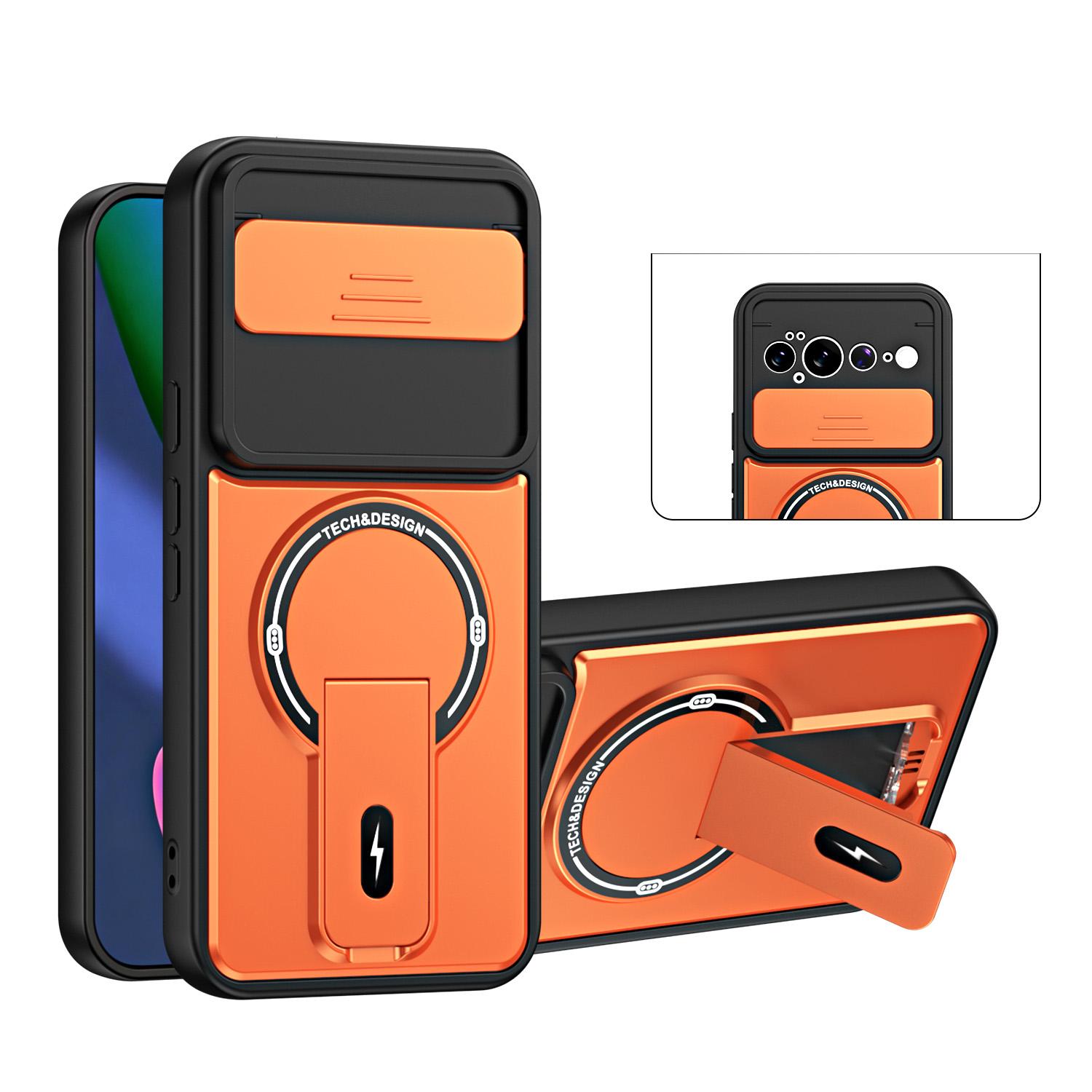 For Google Pixel 11 Pro XL Sliding Camshield Holder Magnetic Phone Case(Orange) - Shopkiz.com