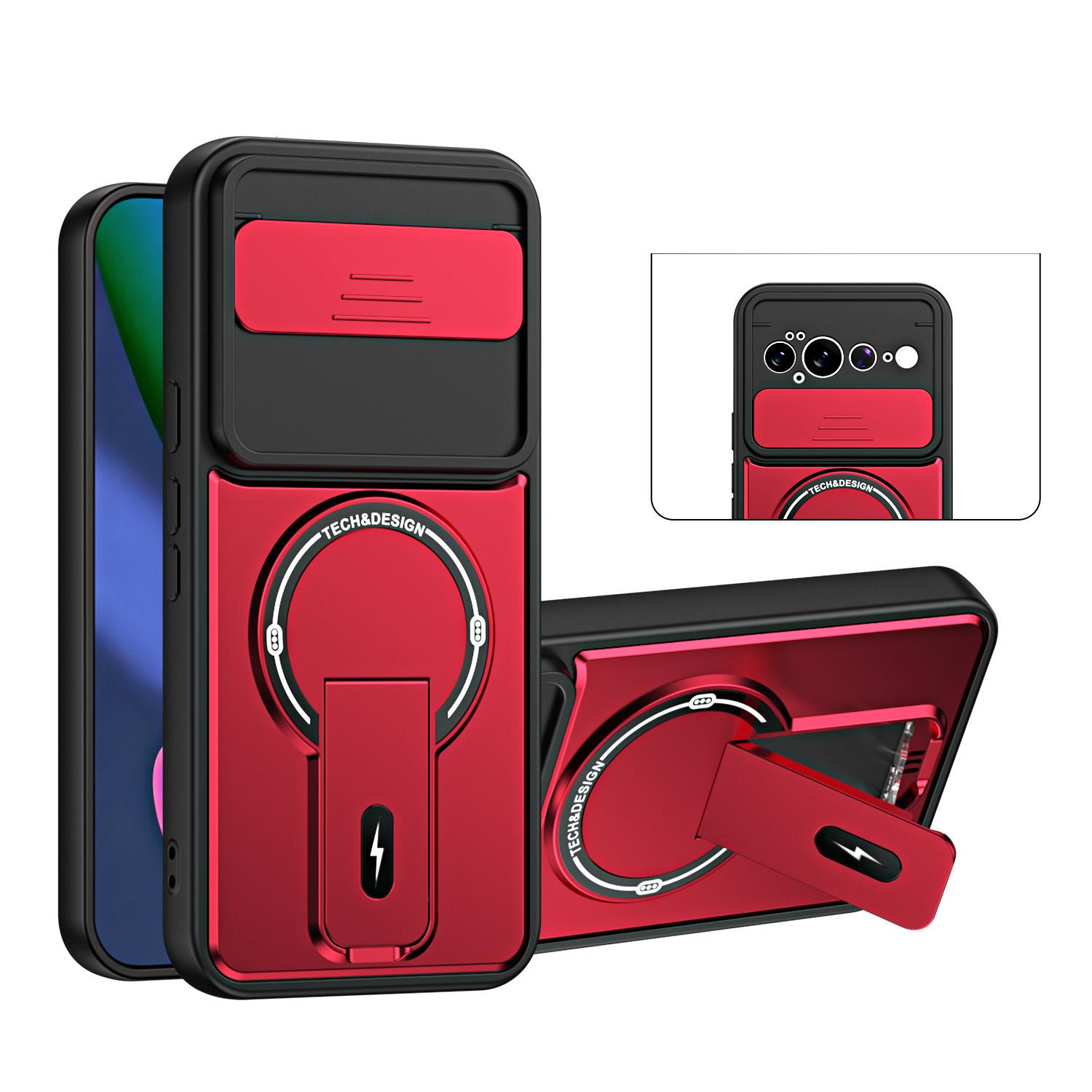 For Google Pixel 11 Pro XL Sliding Camshield Holder Magnetic Phone Case(Red) - Shopkiz.com