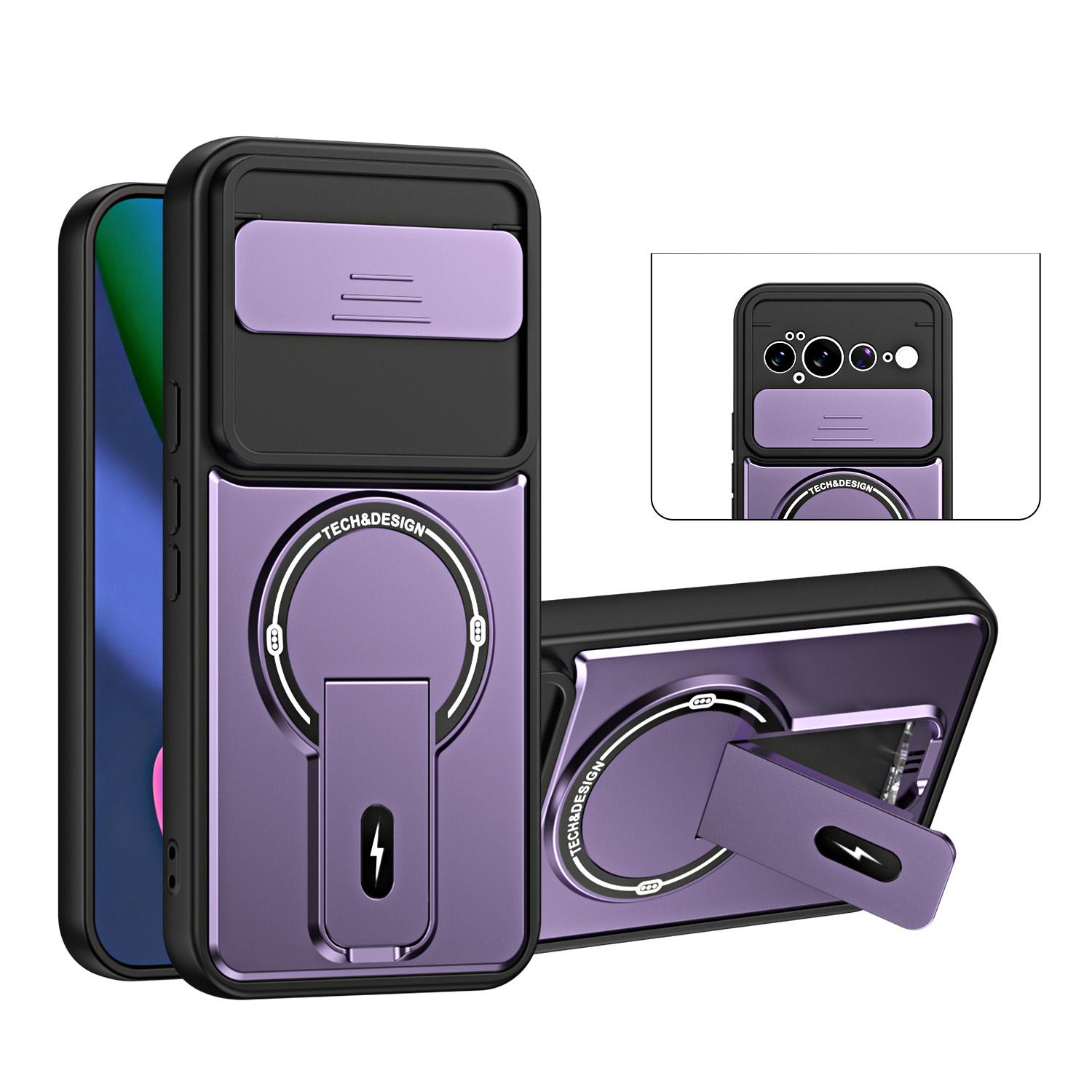 For Google Pixel 11 Pro XL Sliding Camshield Holder Magnetic Phone Case(Purple) - Shopkiz.com