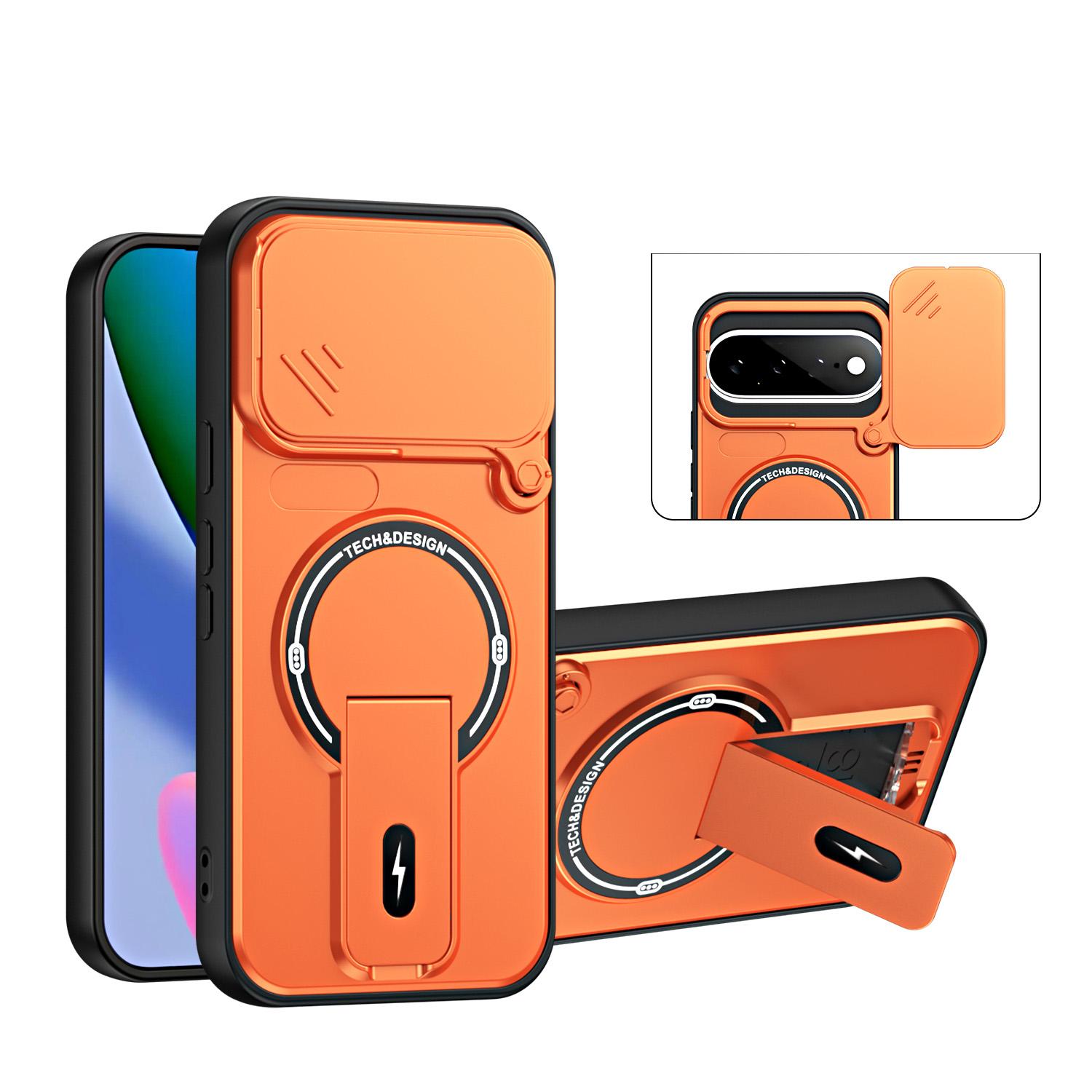 For Google Pixel 11 / 11 Pro Sliding Camshield Holder Magnetic Phone Case(Orange) - Shopkiz.com
