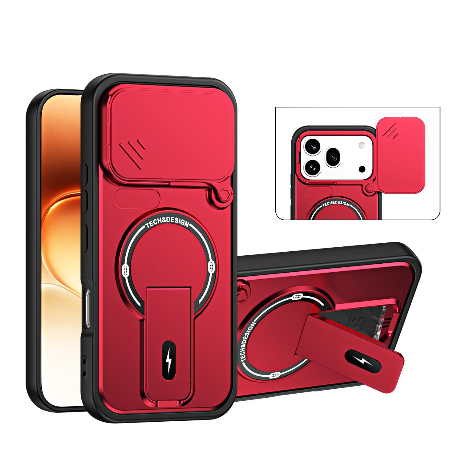 For Honor 600 / 600 Pro Global Sliding Camshield Holder Magnetic Phone Case(Red) - Shopkiz.com