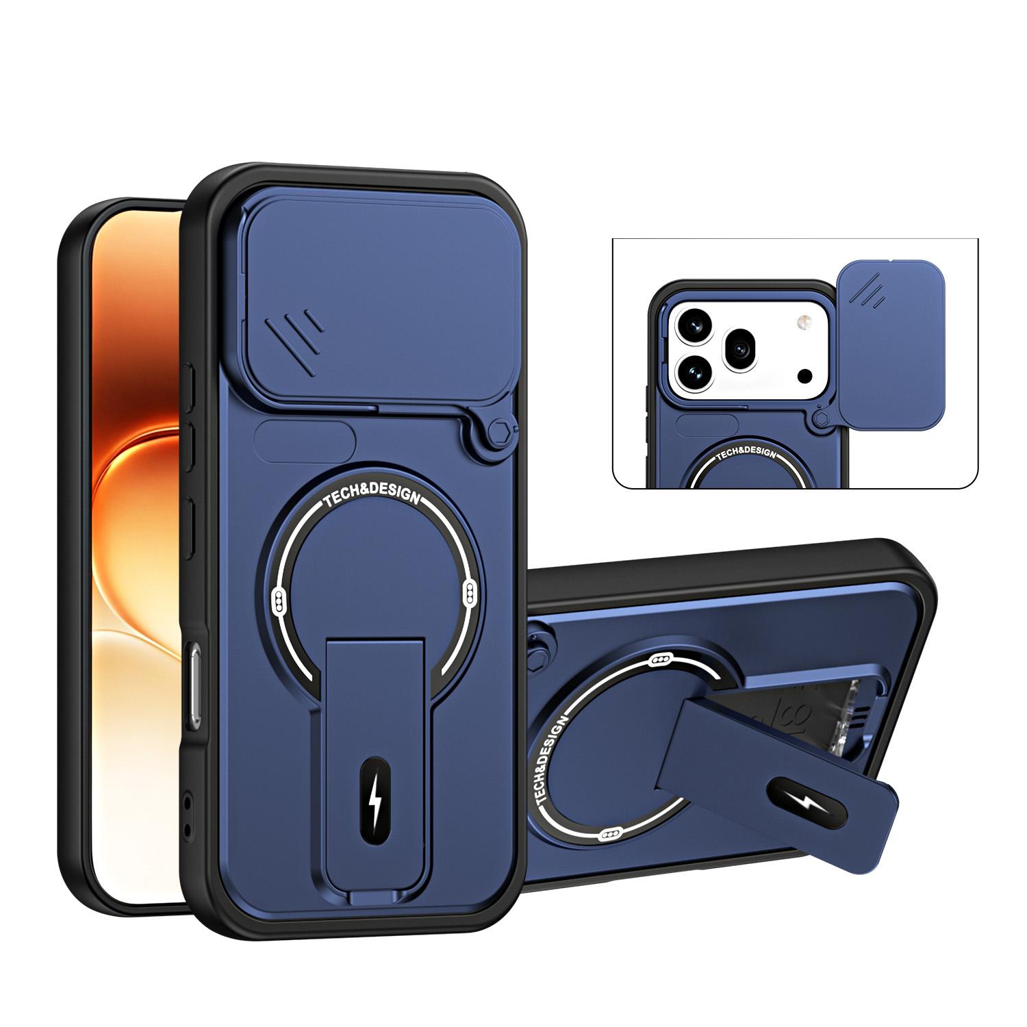 For Honor 600 / 600 Pro Global Sliding Camshield Holder Magnetic Phone Case(Blue) - Shopkiz.com