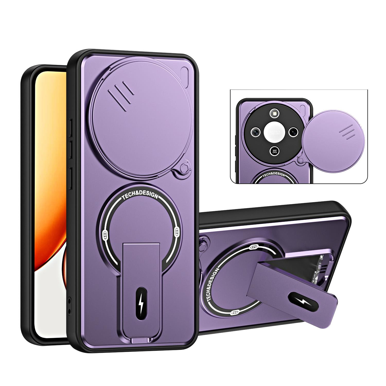 For Honor X9a / X40 / Magic5 Lite Sliding Camshield Holder Magnetic Phone Case(Purple) - Shopkiz.com