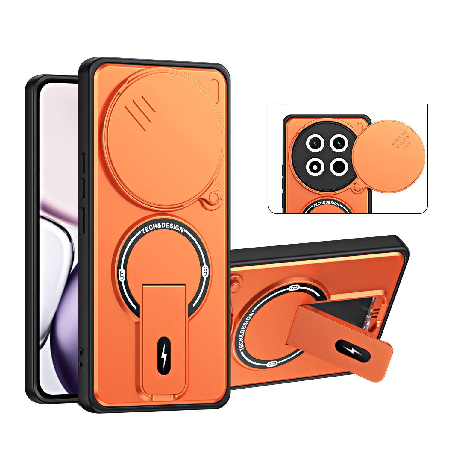 For Honor X9c / Magic7 Lite Sliding Camshield Holder Magnetic Phone Case(Orange) - Shopkiz.com