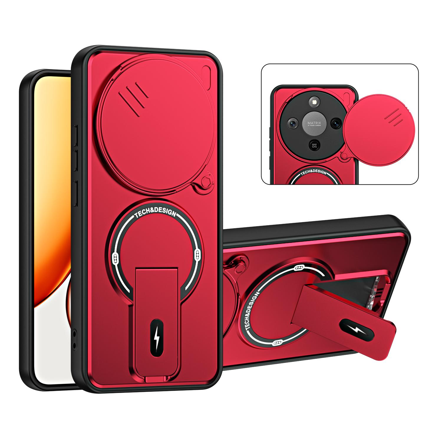 For Honor X9d / X70 5G Sliding Camshield Holder Magnetic Phone Case(Red) - Shopkiz.com