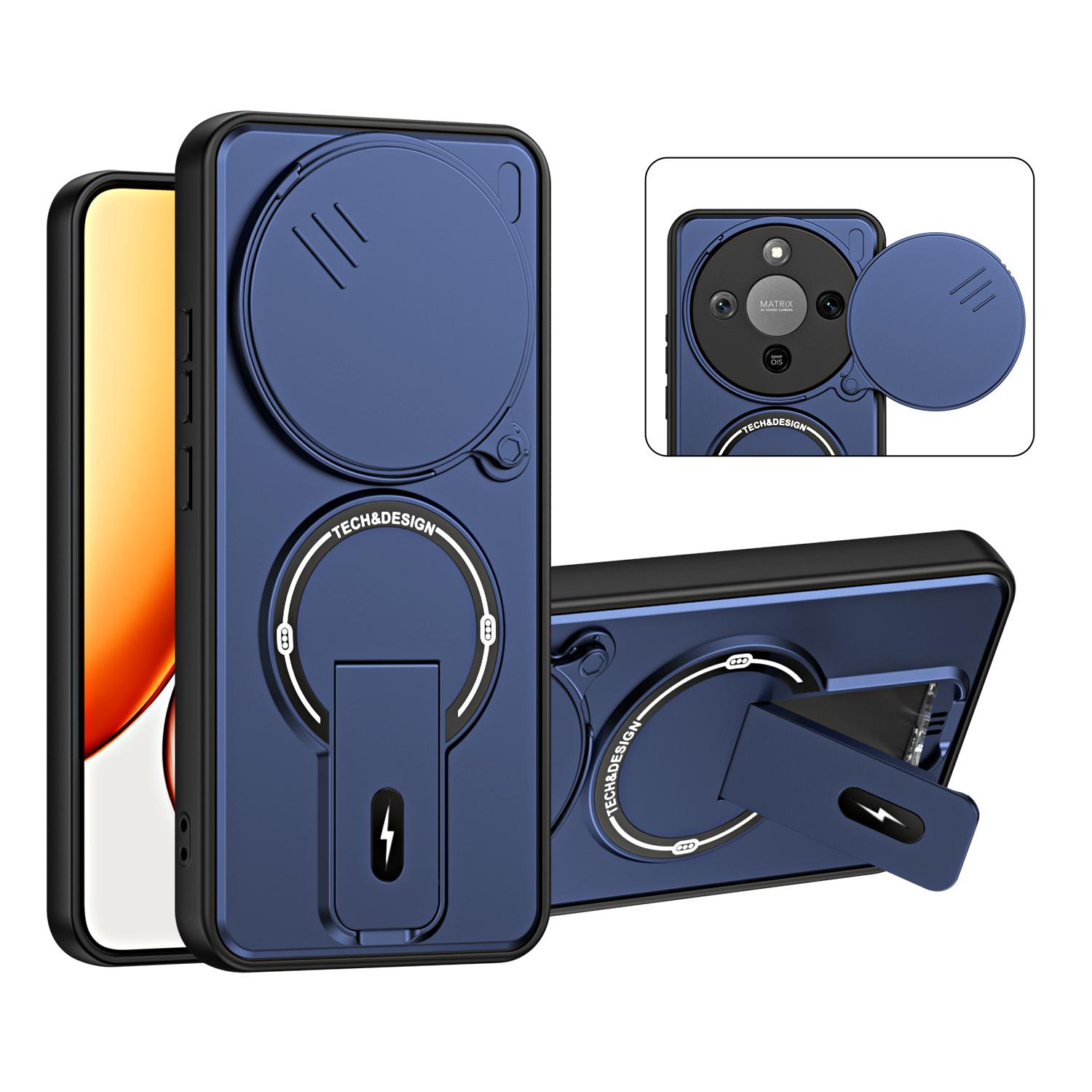 For Honor X9d / X70 5G Sliding Camshield Holder Magnetic Phone Case(Blue) - Shopkiz.com
